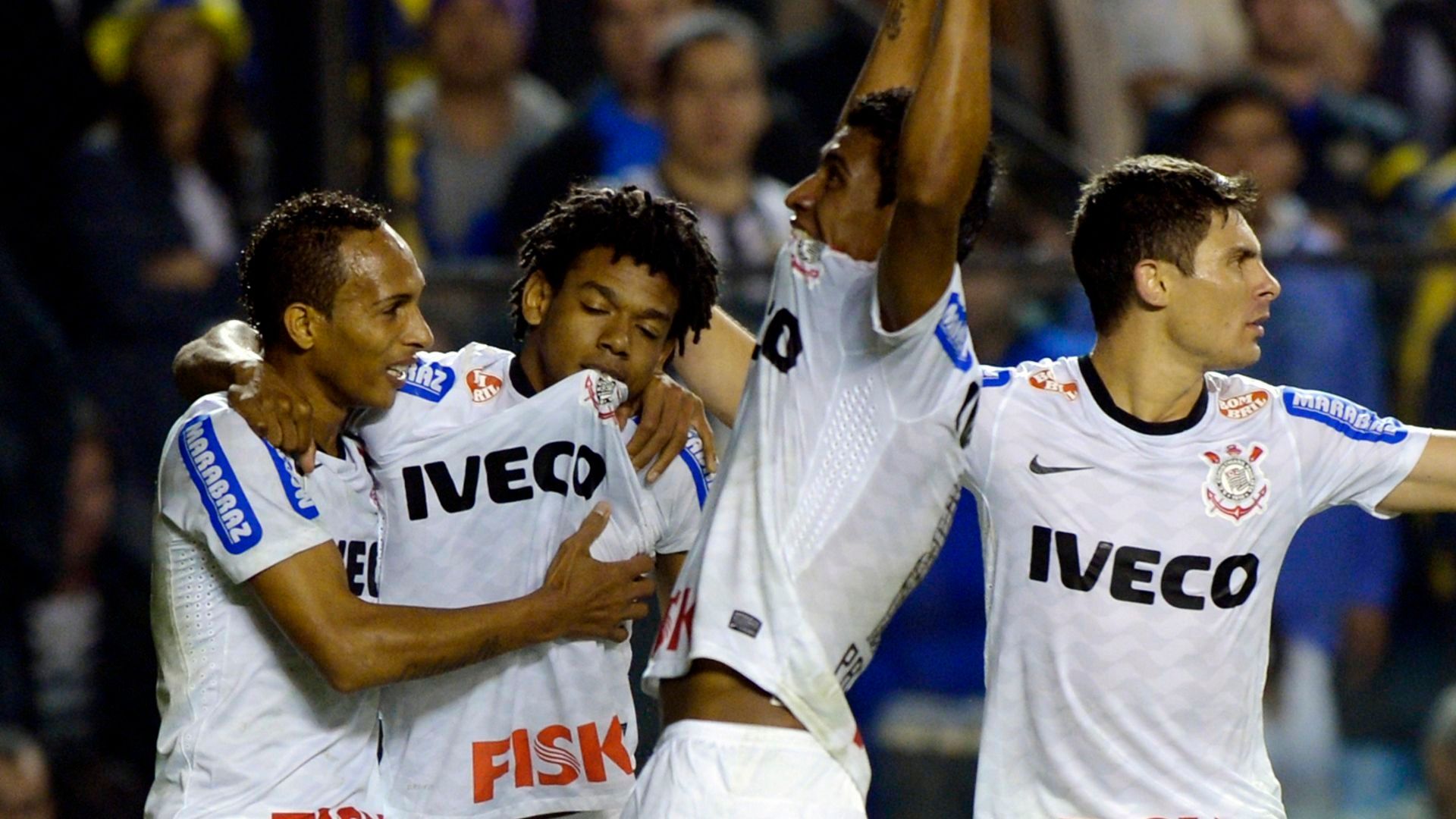 Romarinho Paulinho Alex Liedson Corinthians campeao Libertadores 2012