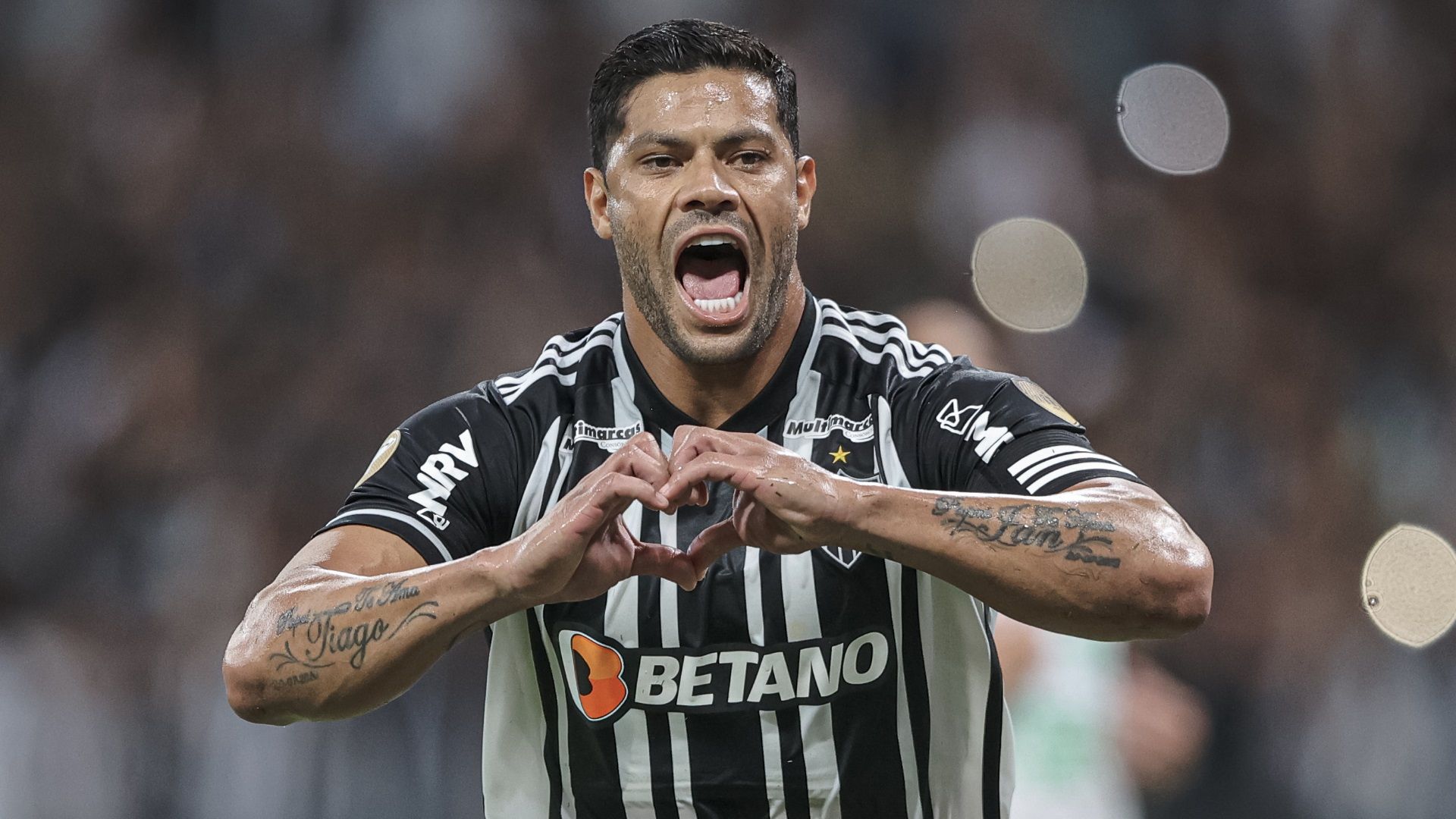 Hulk comemora gol na final do Campeonato Mineiro de 2023, entre Atlético e América