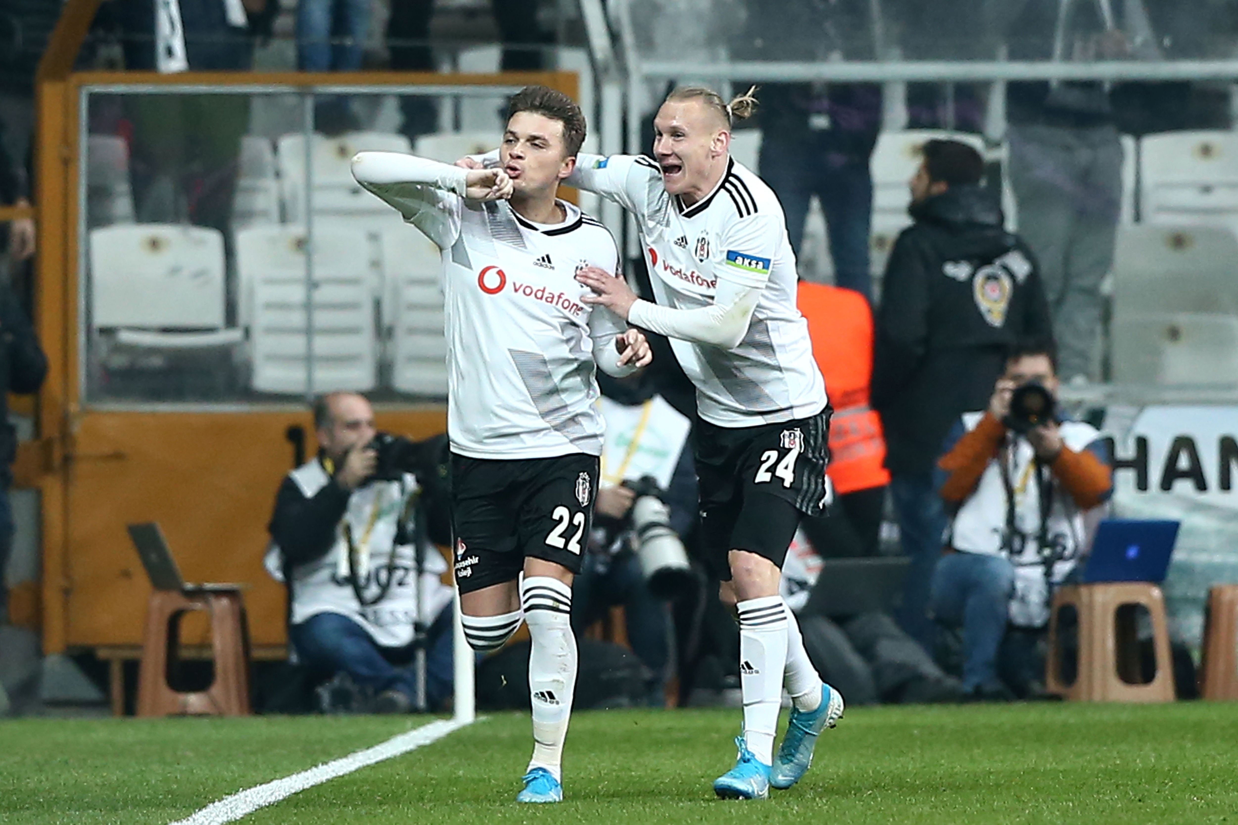 Adem Ljajic, Domagoj Vida goal celebration Besiktas v Sivasspor 02192020