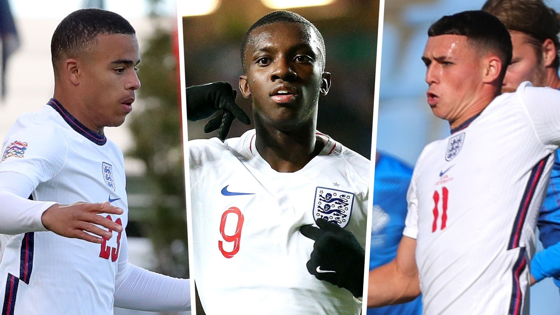 Mason Greenwood, Eddie Nketiah, Phil Foden, England