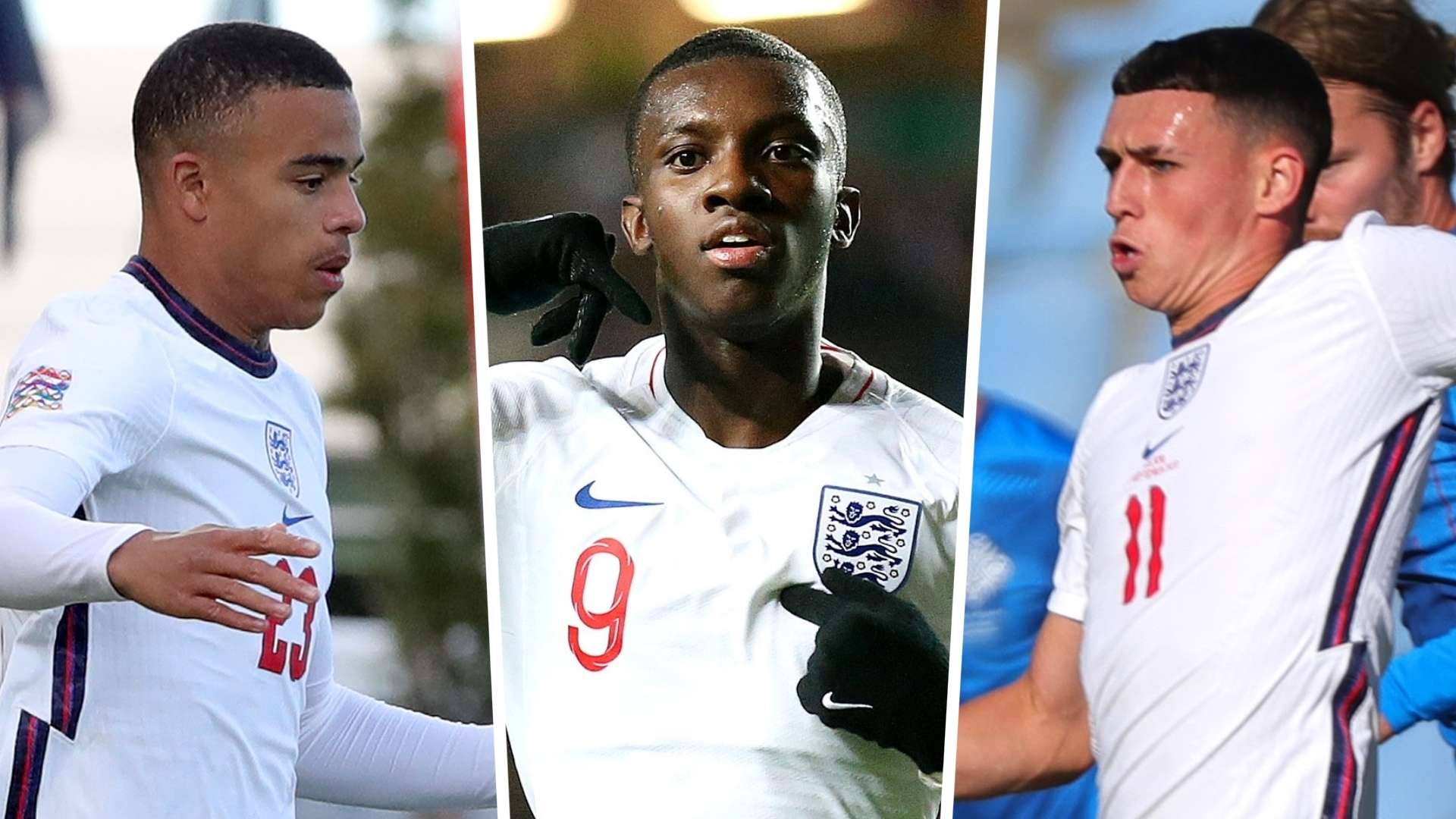 Mason Greenwood, Eddie Nketiah, Phil Foden, England