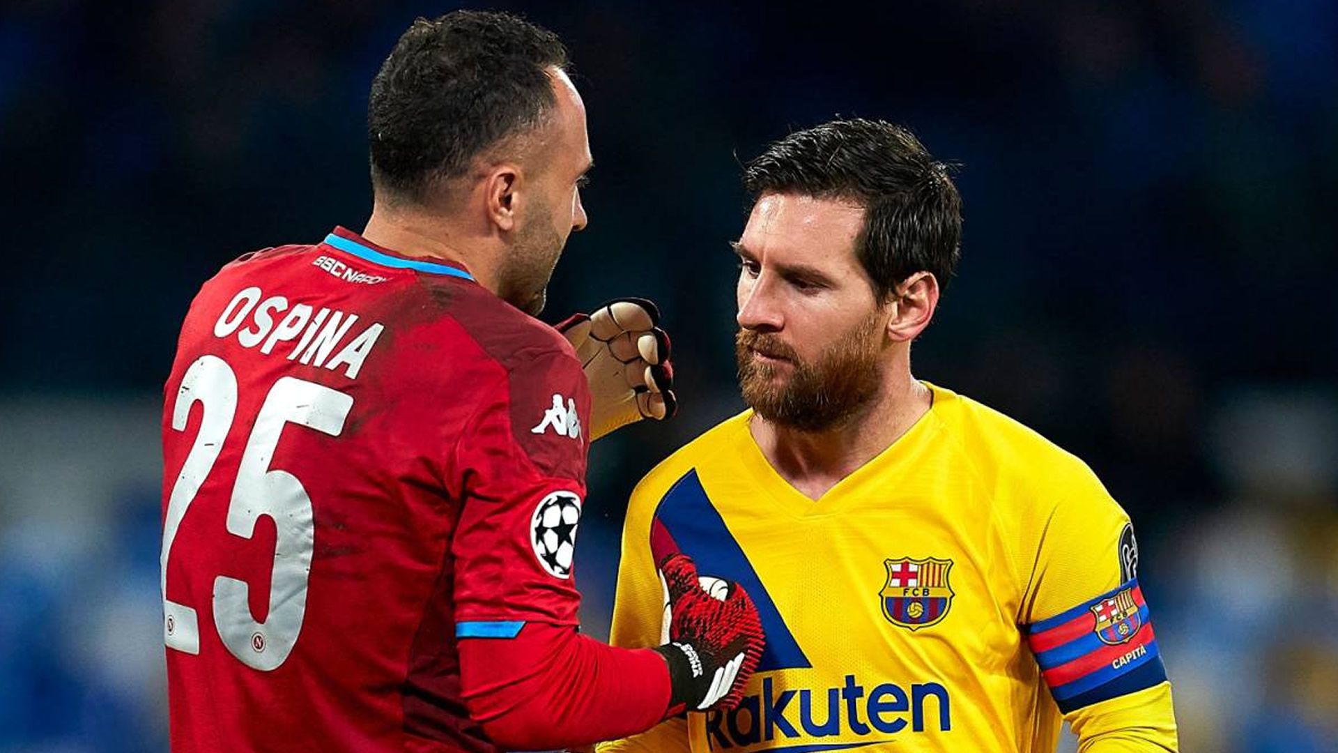 David Ospina Lio Messi Napoli Barcelona Champions League 2020|