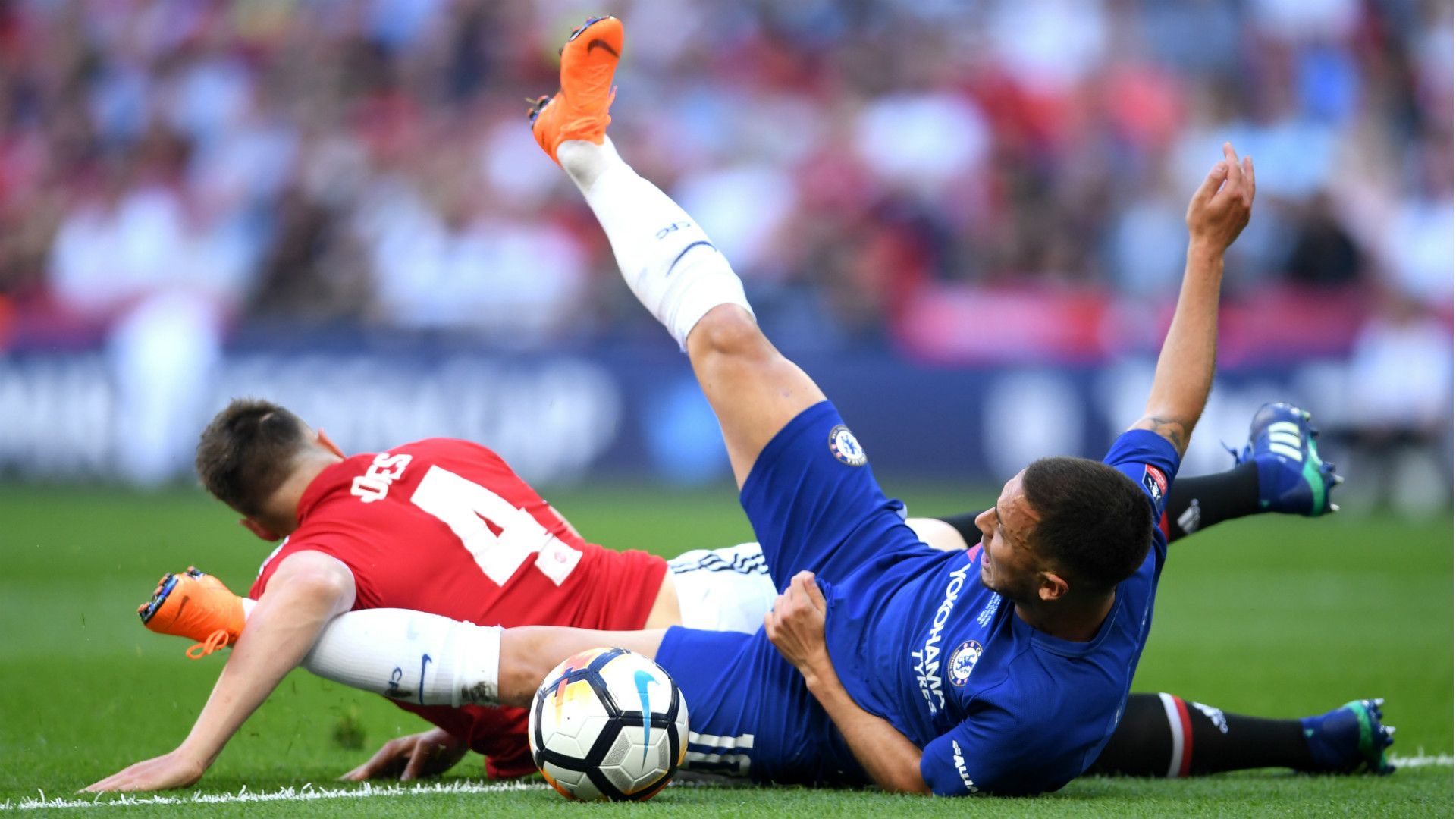 Phil Jones Manchester United Eden Hazard Chelsea FA Cup