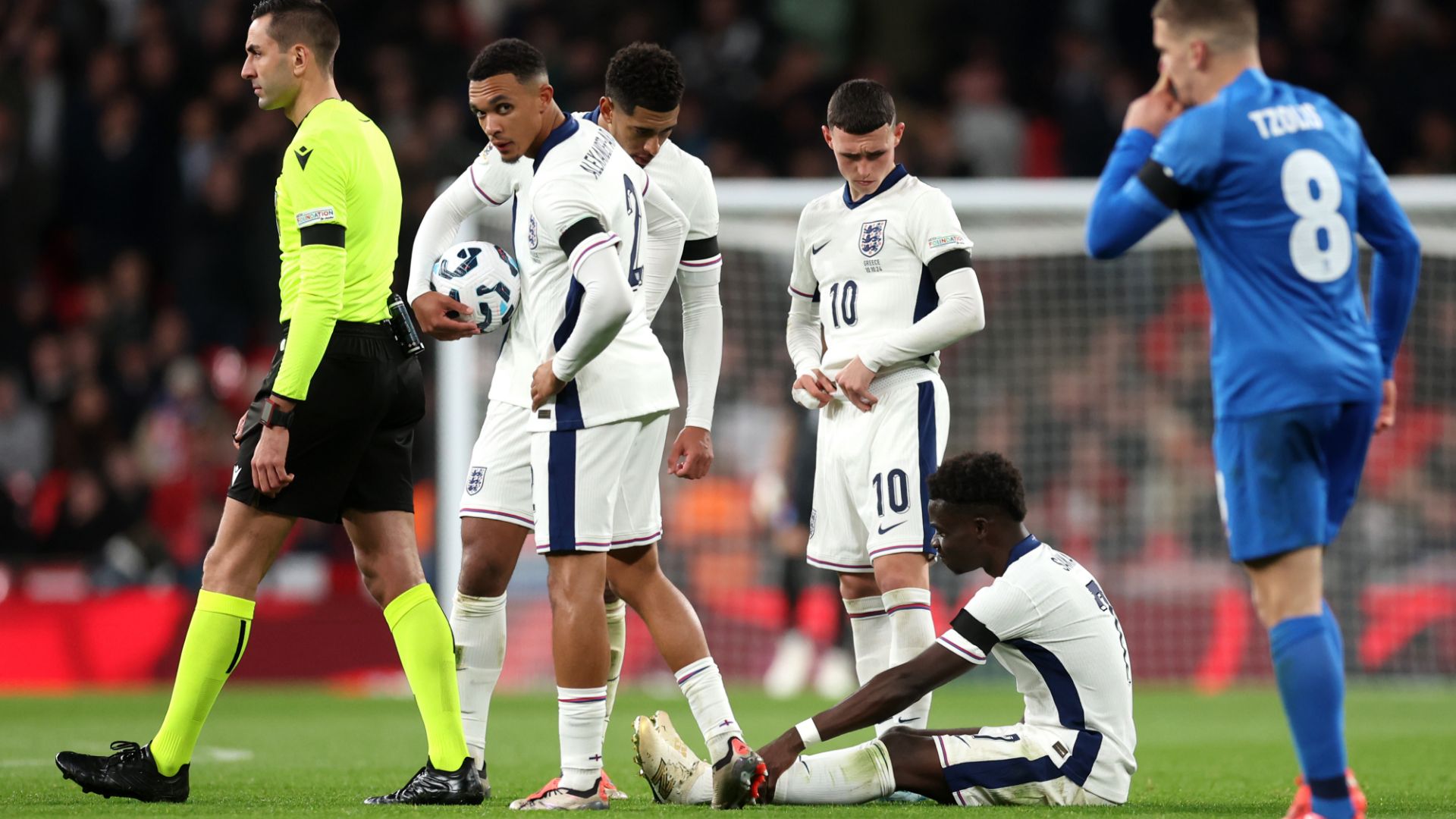Bukayo Saka England Greece injury 2024
