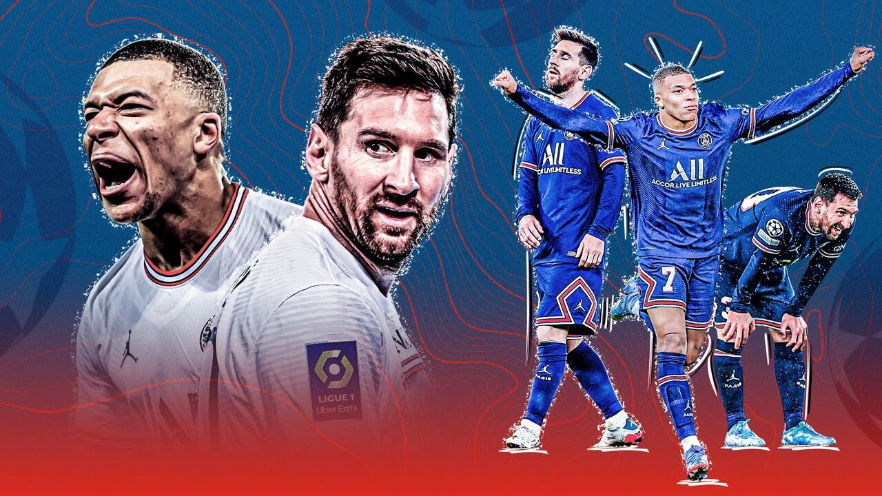 Kylian Mbappe Lionel Messi PSG Champions League GFX