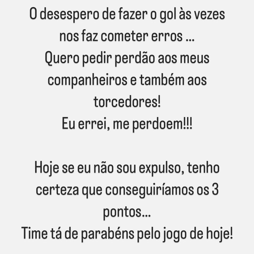 Neymar apology Instagram