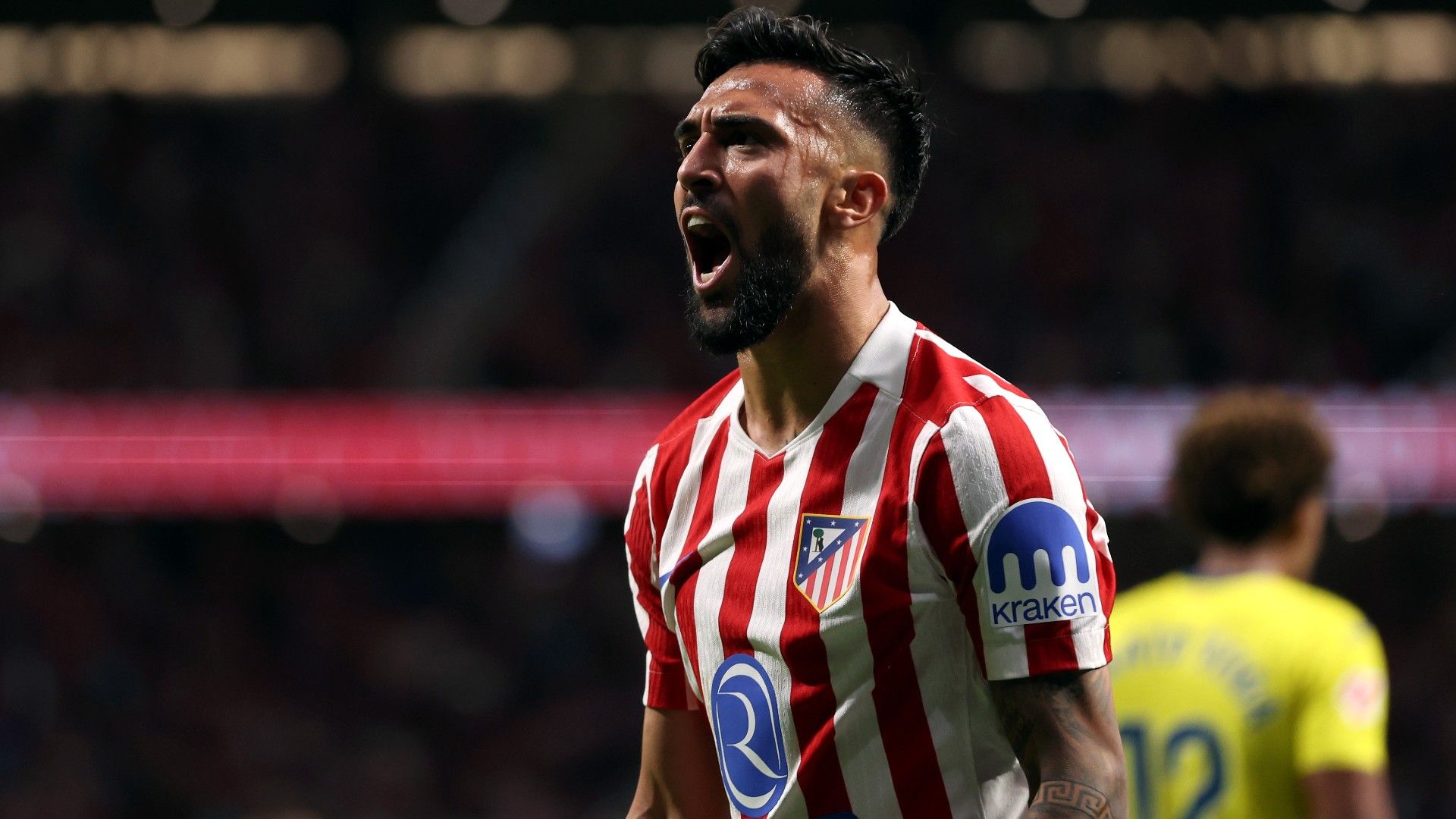 Nicolas Gonzalez of Atletico de Madrid celebrates scoring 