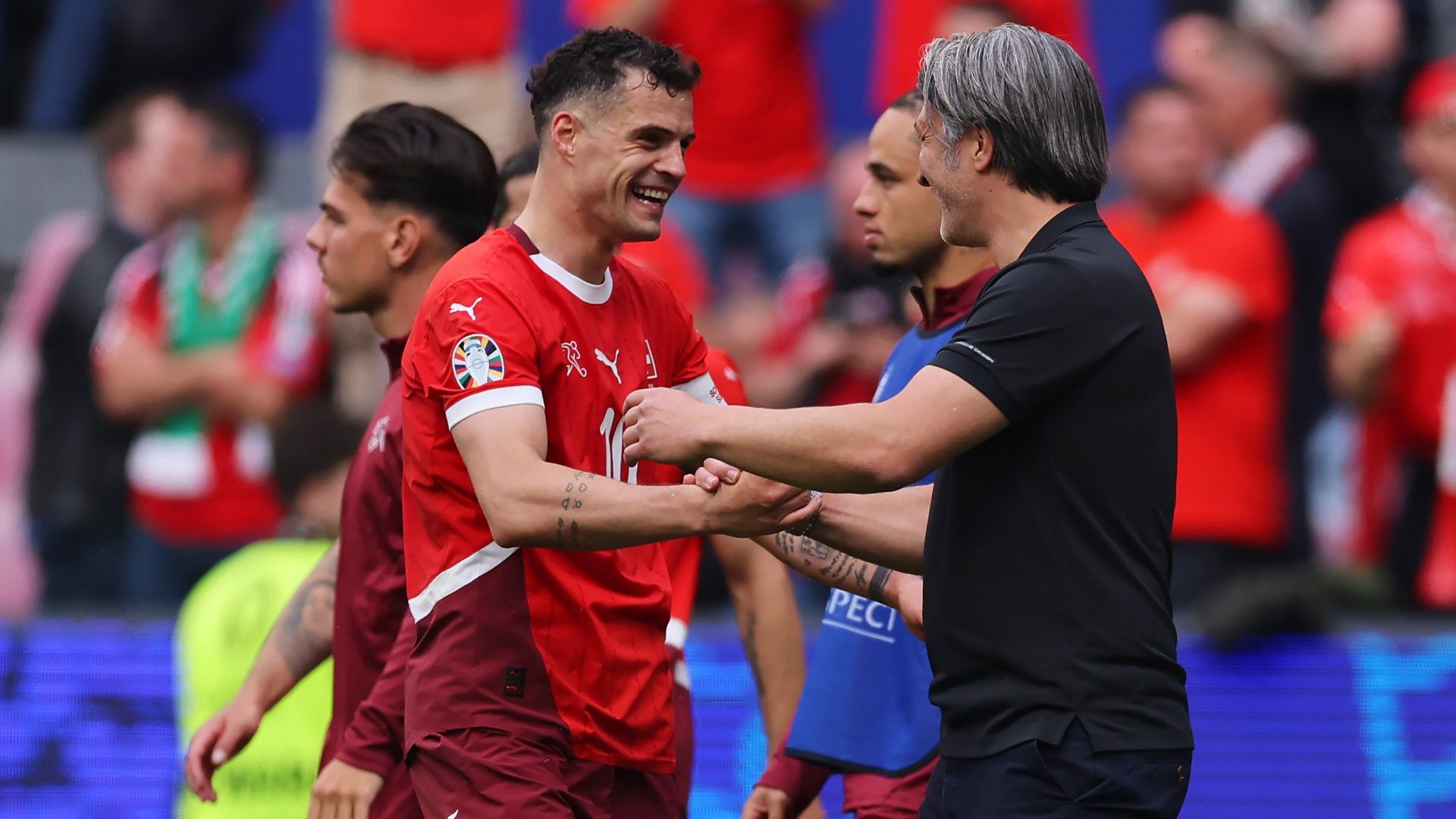 Granit Xhaka Murat Yakin Switzerland Romania Euro 2024