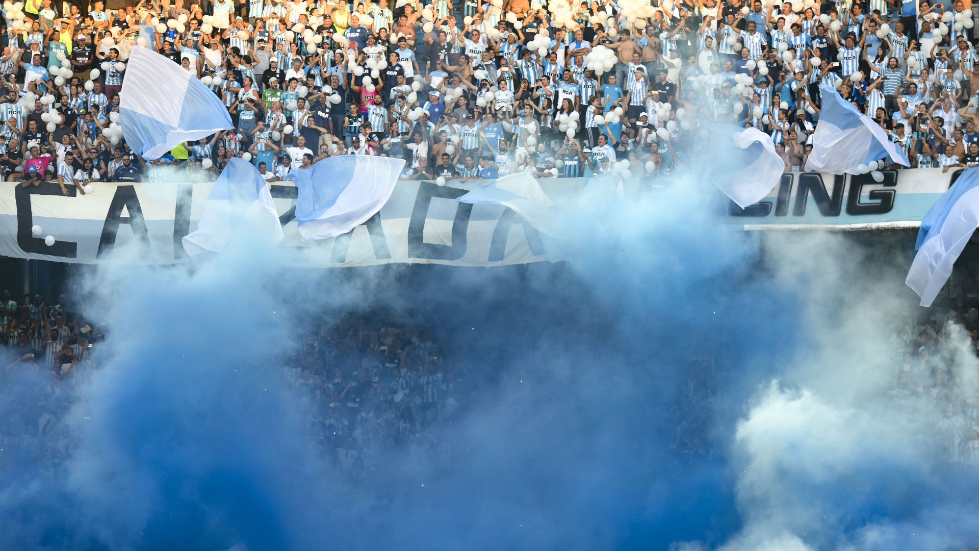 Hinchas fans Racing Defensa y Justicia Superliga 07042019