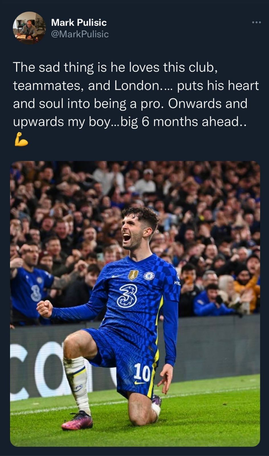 Pulisic dad tweet Chelsea embed