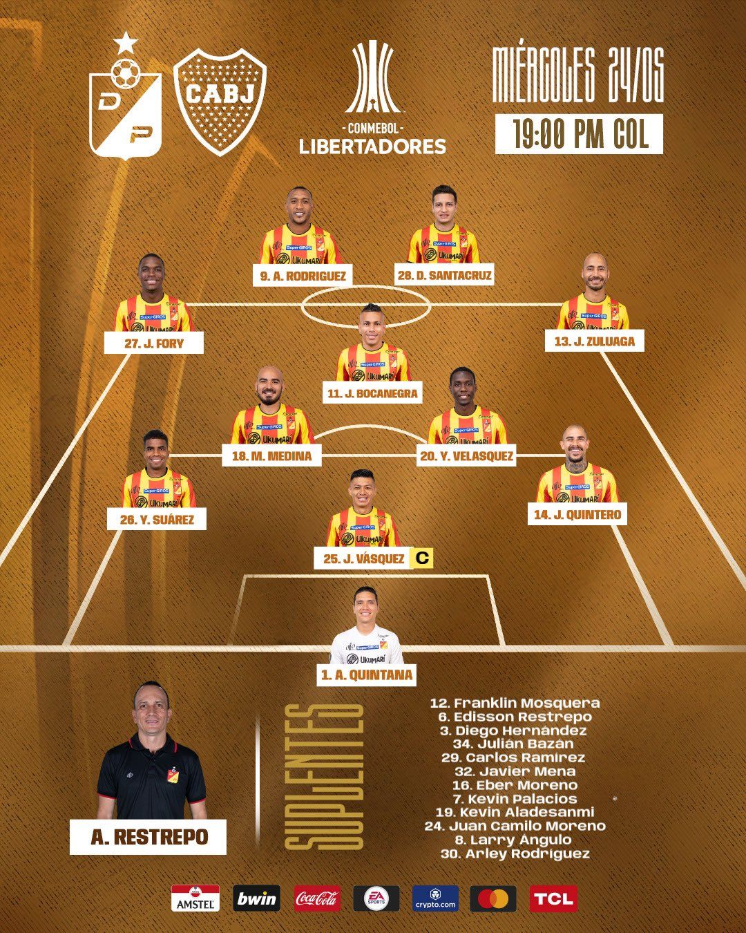 Nómina Pereira Fecha 4 Copa Libertadores 2023