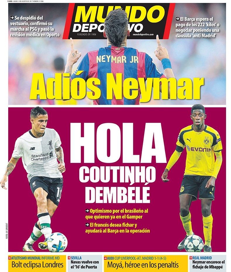 Neymar - Revue de presse - Mundo Deportivo