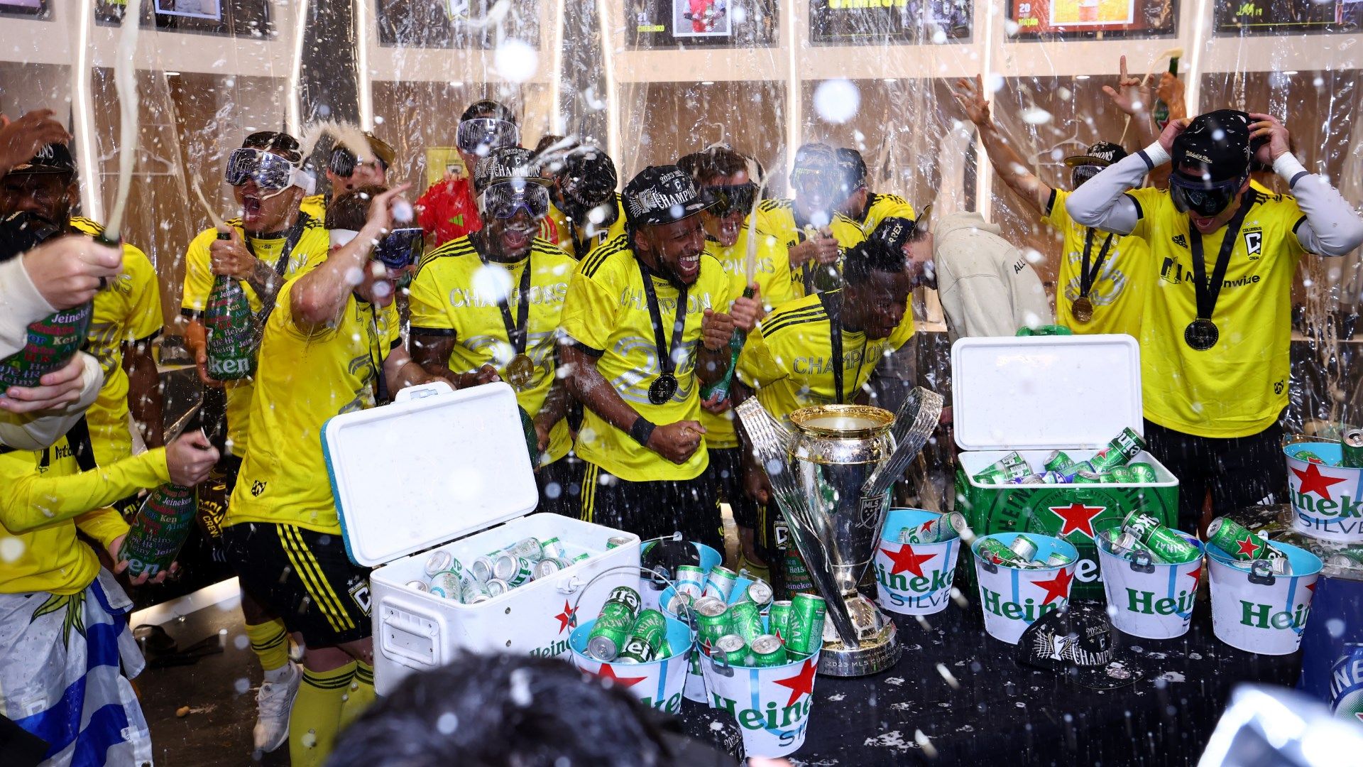 Columbus Crew Champagne celebration 2023 MLS Cup