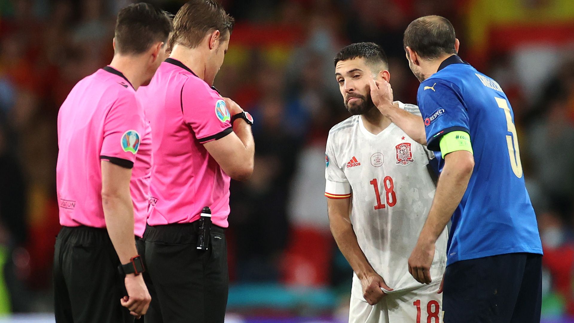 Jordi Alba Giorgio Chiellini Spain Italy 2021