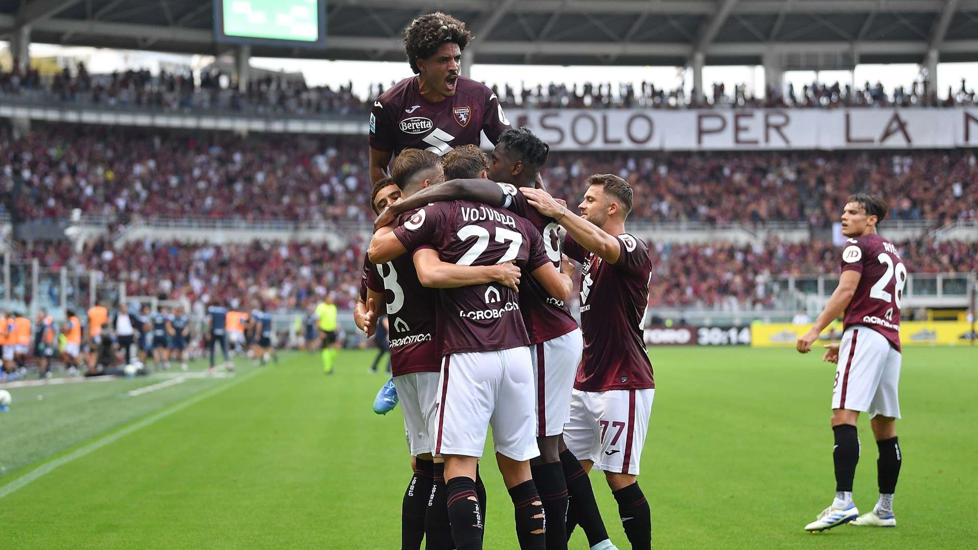 Torino celebrates goal against Atalanta