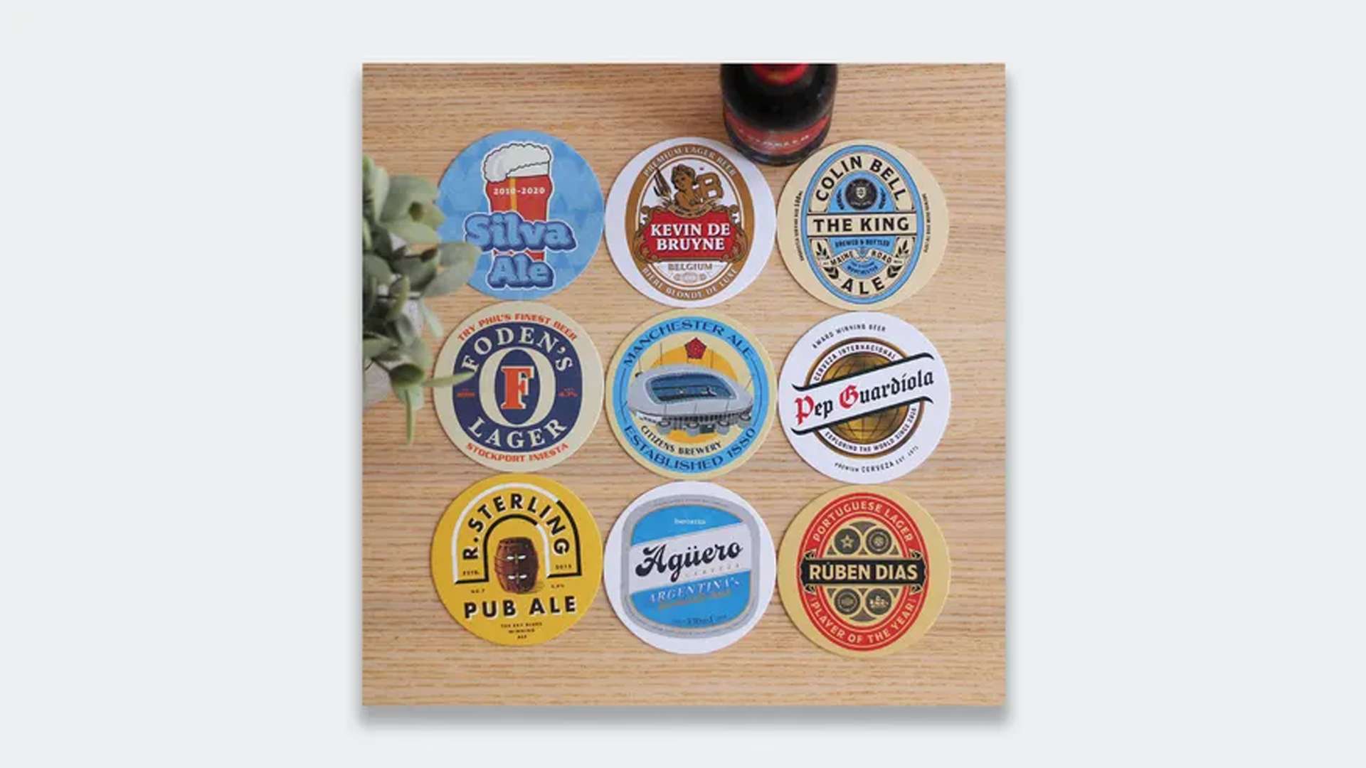 Man City Football Beer Mats x9