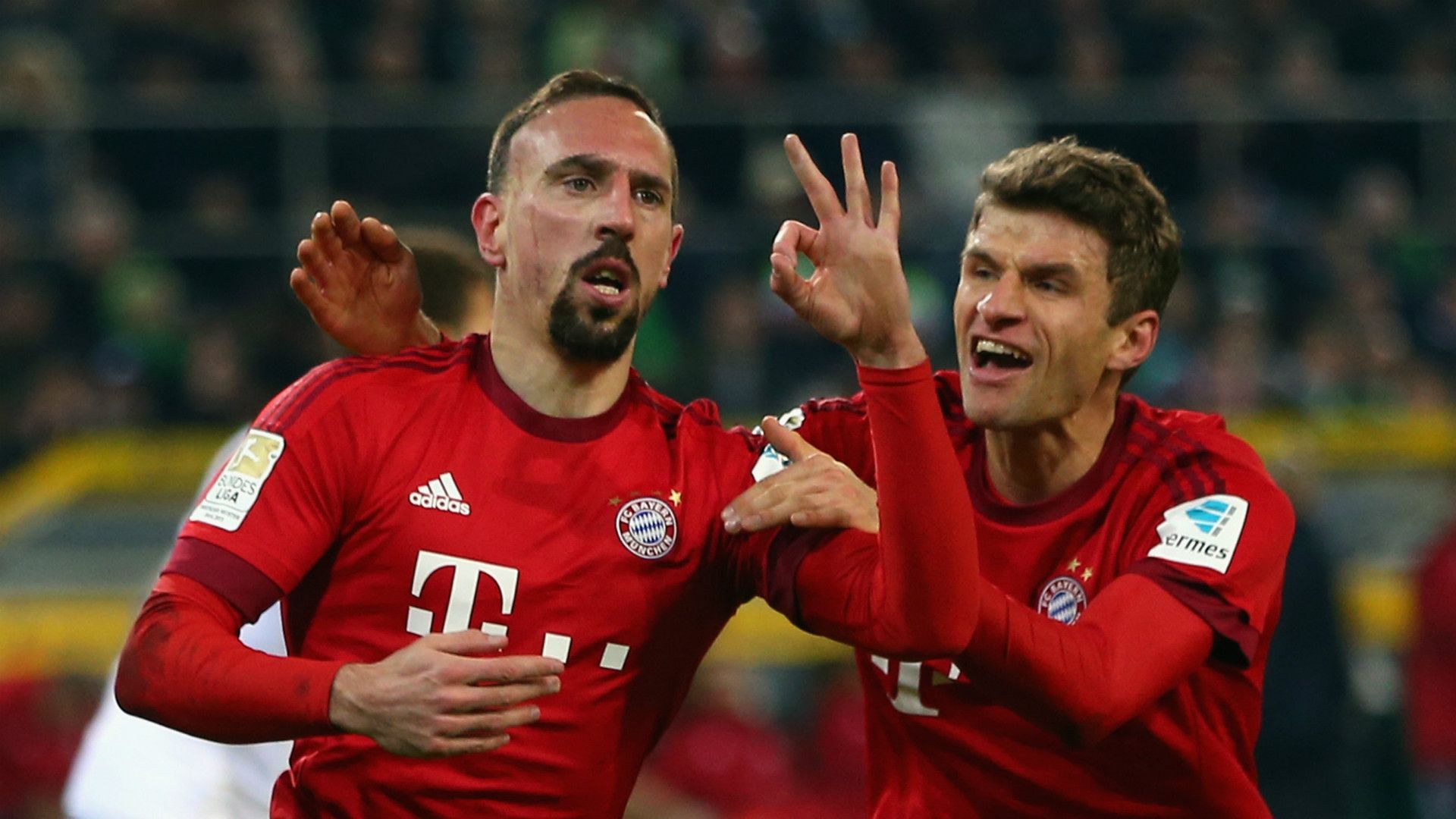 FRANCK RIBERY THOMAS MULLER BAYERN MUNICH GERMAN BUNDESLIGA 05122015