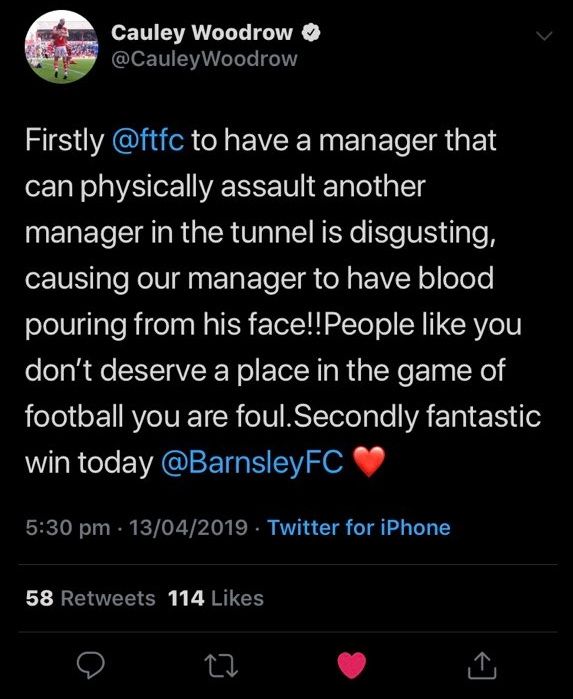 Cauley Woodrow's tweet