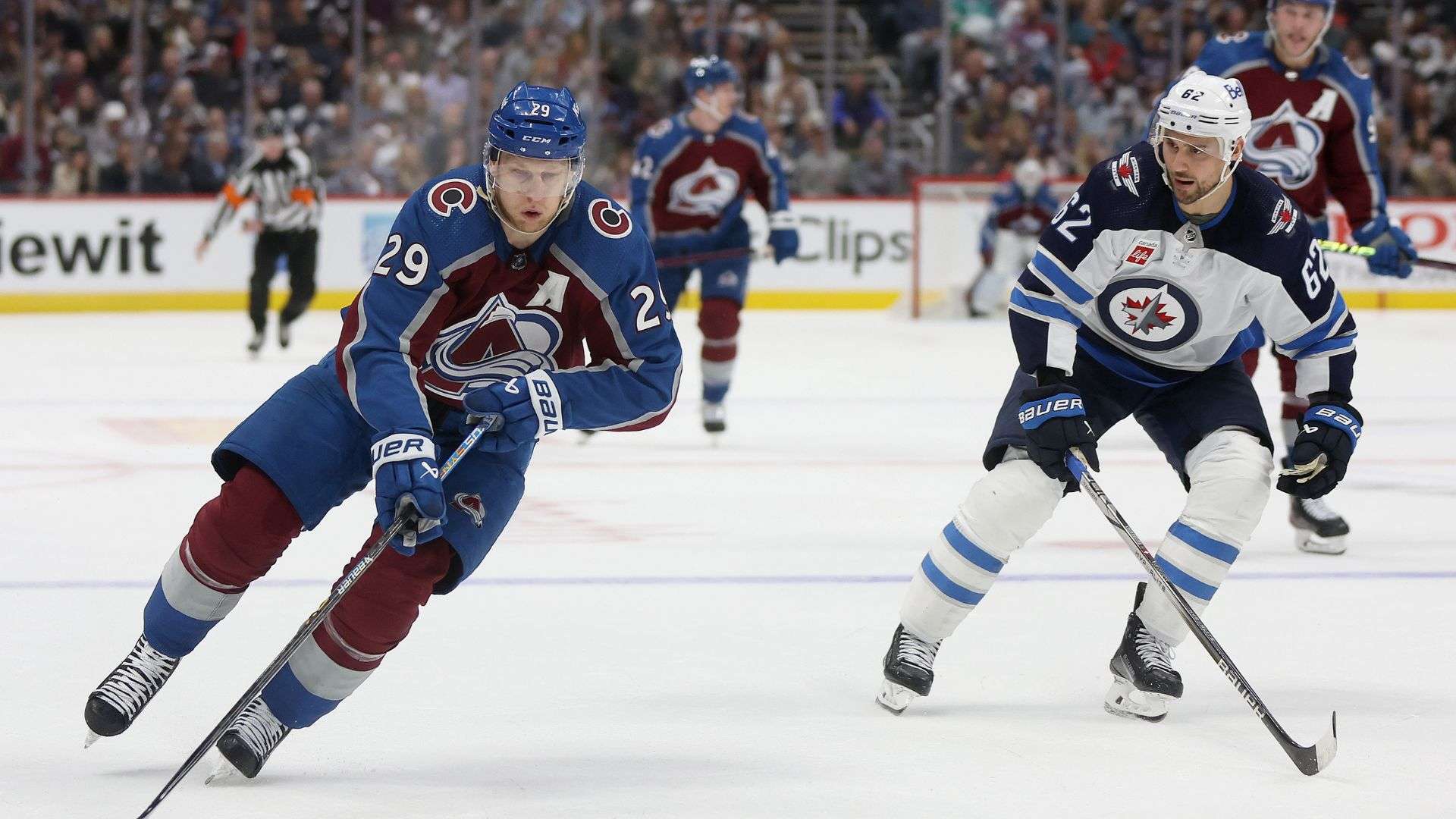 Nathan MacKinnon #29 of the Colorado Avalanche