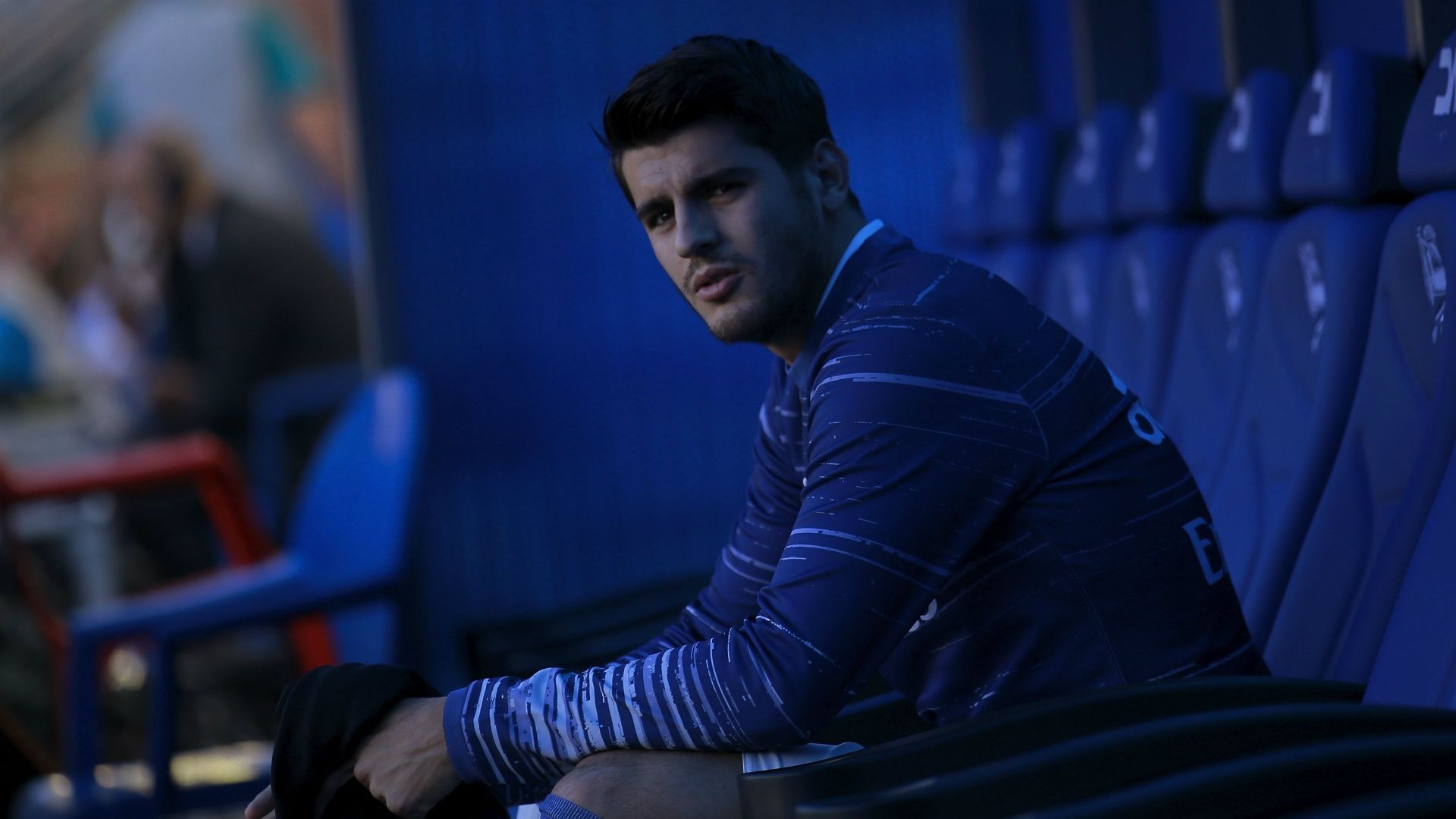 Alvaro Morata Real Madrid training bench
