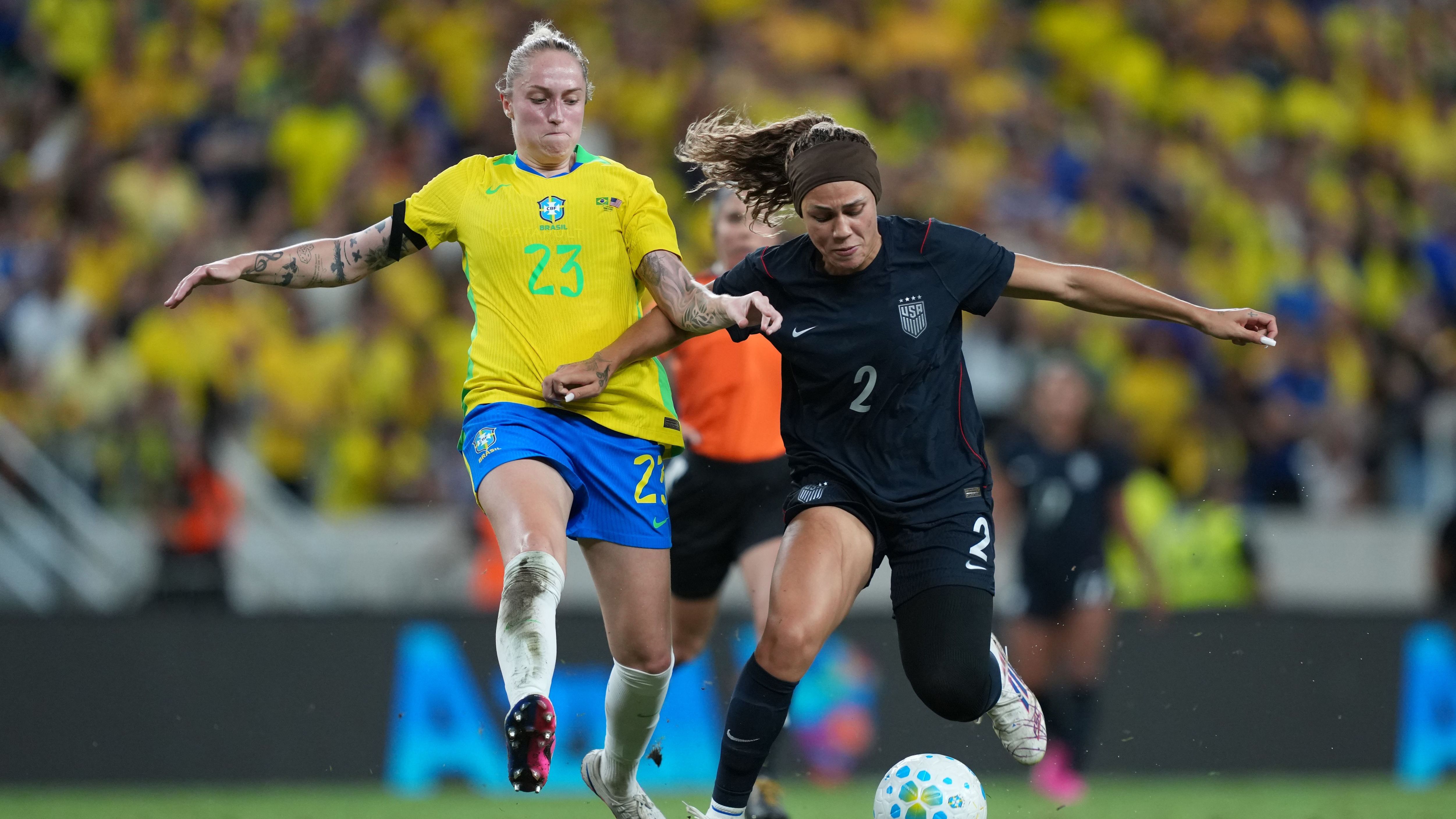 Brazil vs USWNT Trinity Rodman, Isa Haas