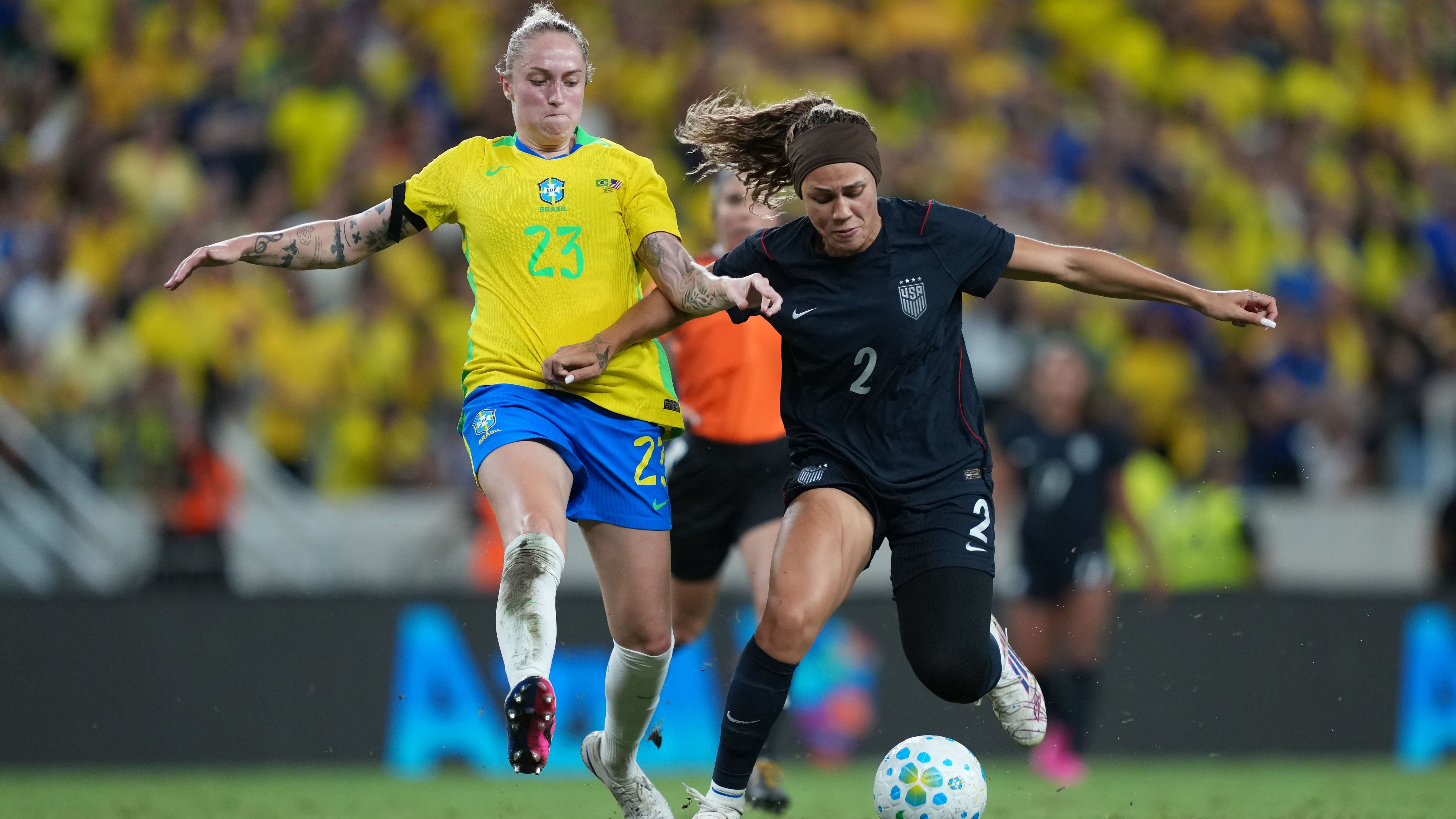 Brazil vs USWNT Trinity Rodman, Isa Haas