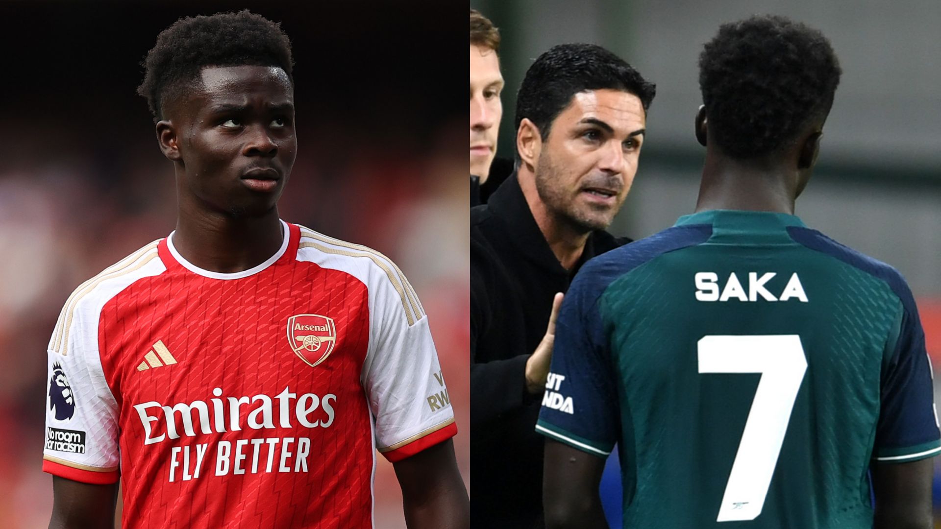 Saka injury Split UCL 2023