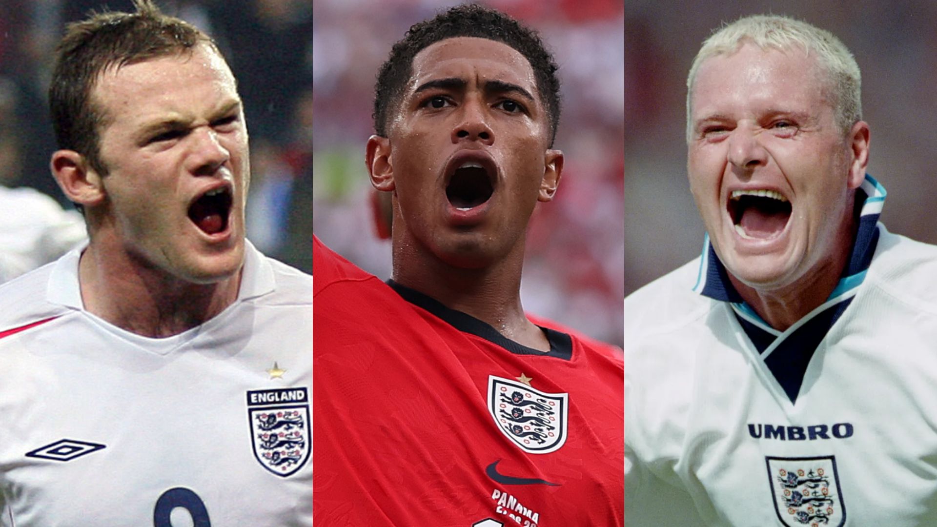 Jude Bellingham Wayne Rooney Paul Gascoigne England