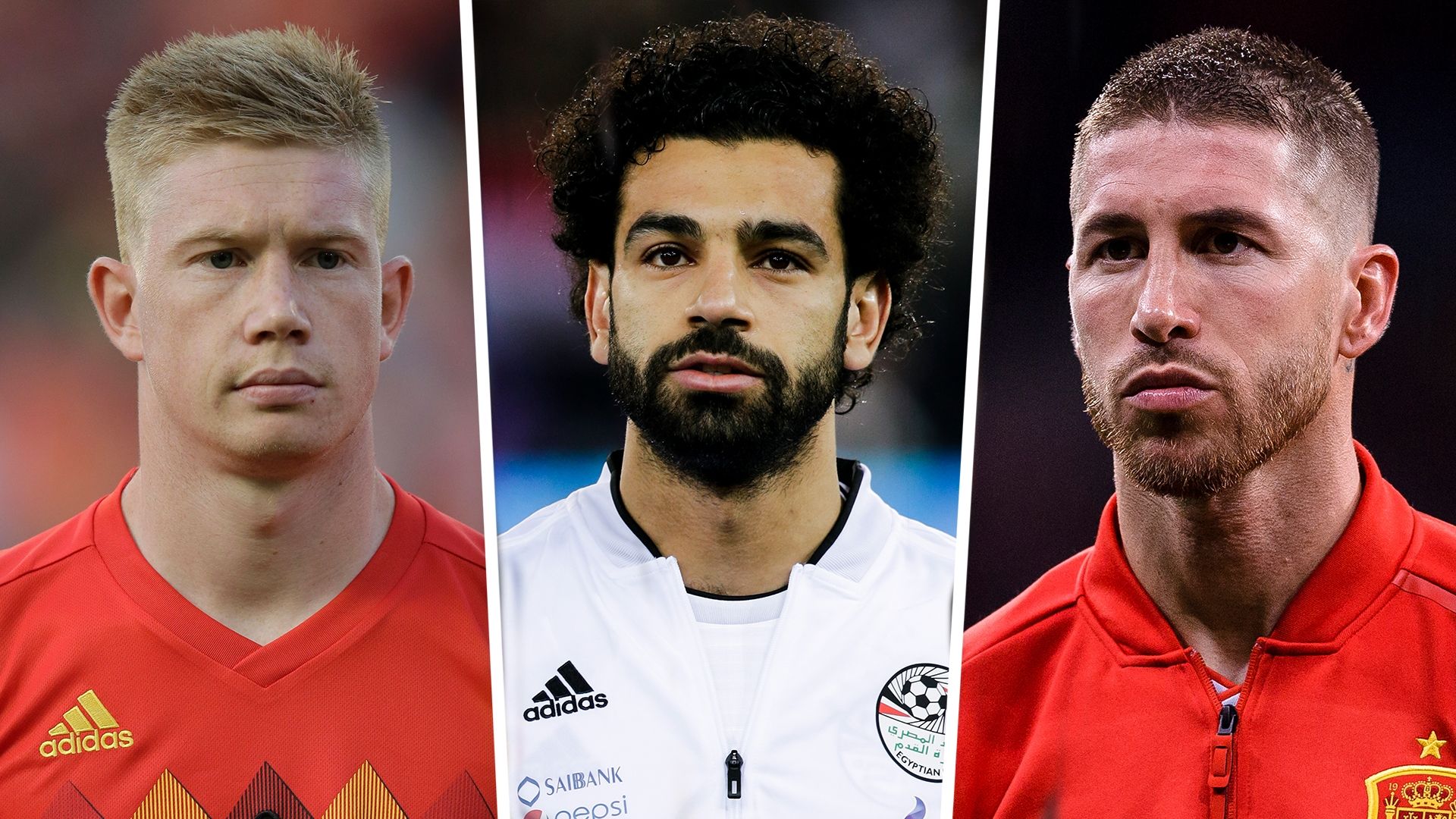 Kevin De Bruyne, Mohamed Salah, Sergio Ramos