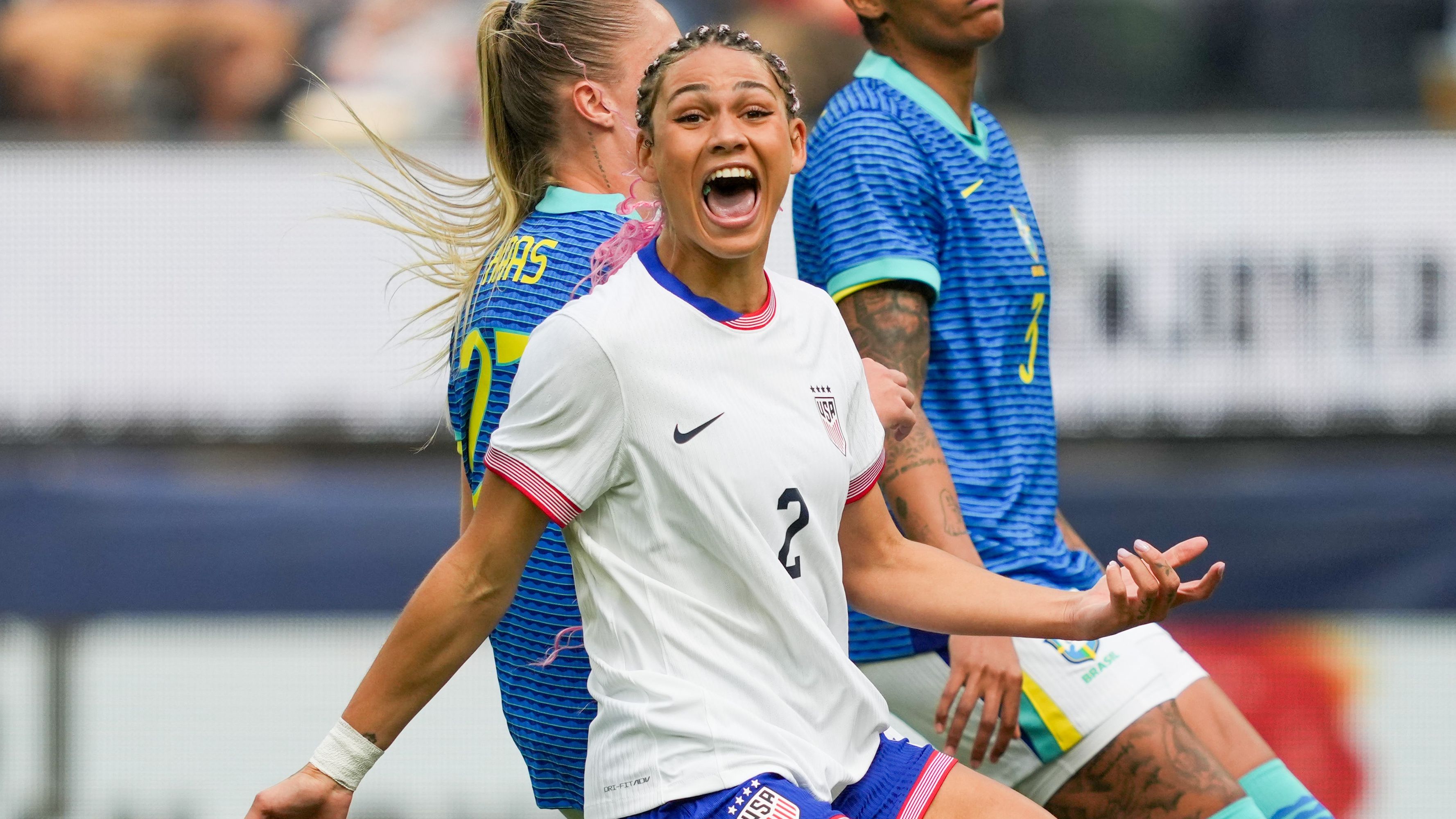 Trinity Rodman USWNT vs Brazil HIC