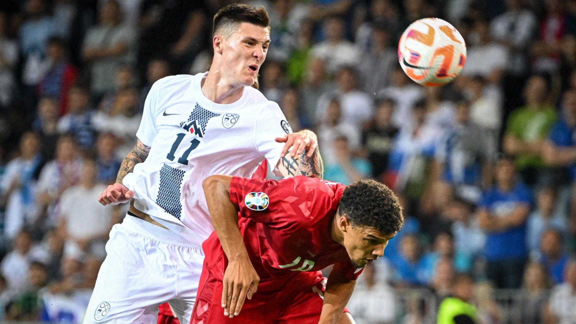 Benjamin Sesko Slovenia Denmark Euro 2024 qualifying