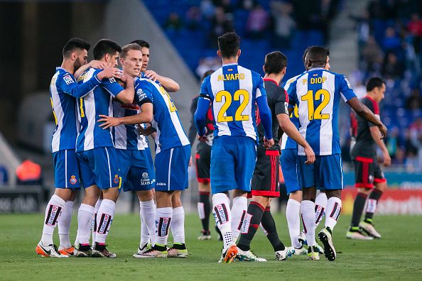 Jugadores del Espanyol celebran