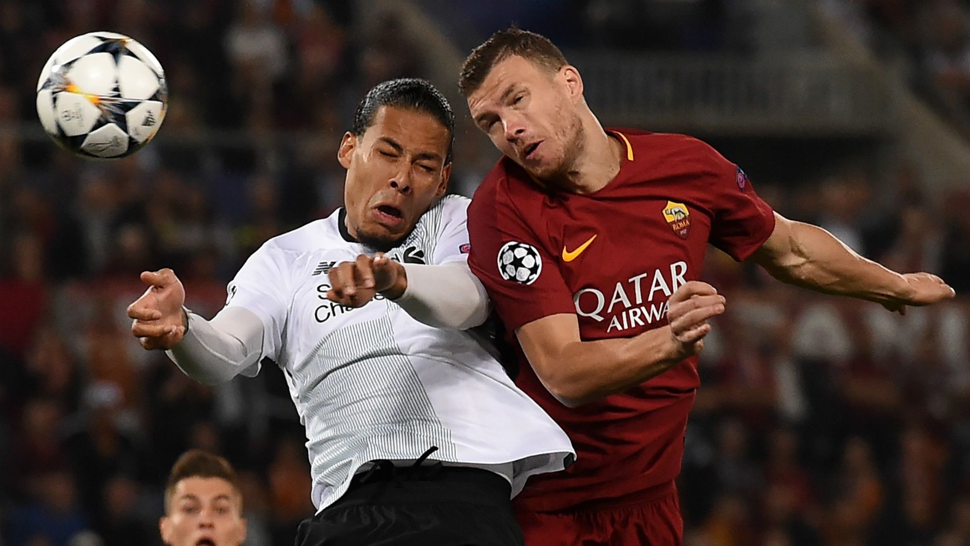 Virgil van Dijk Edin Dzeko Liverpool Roma