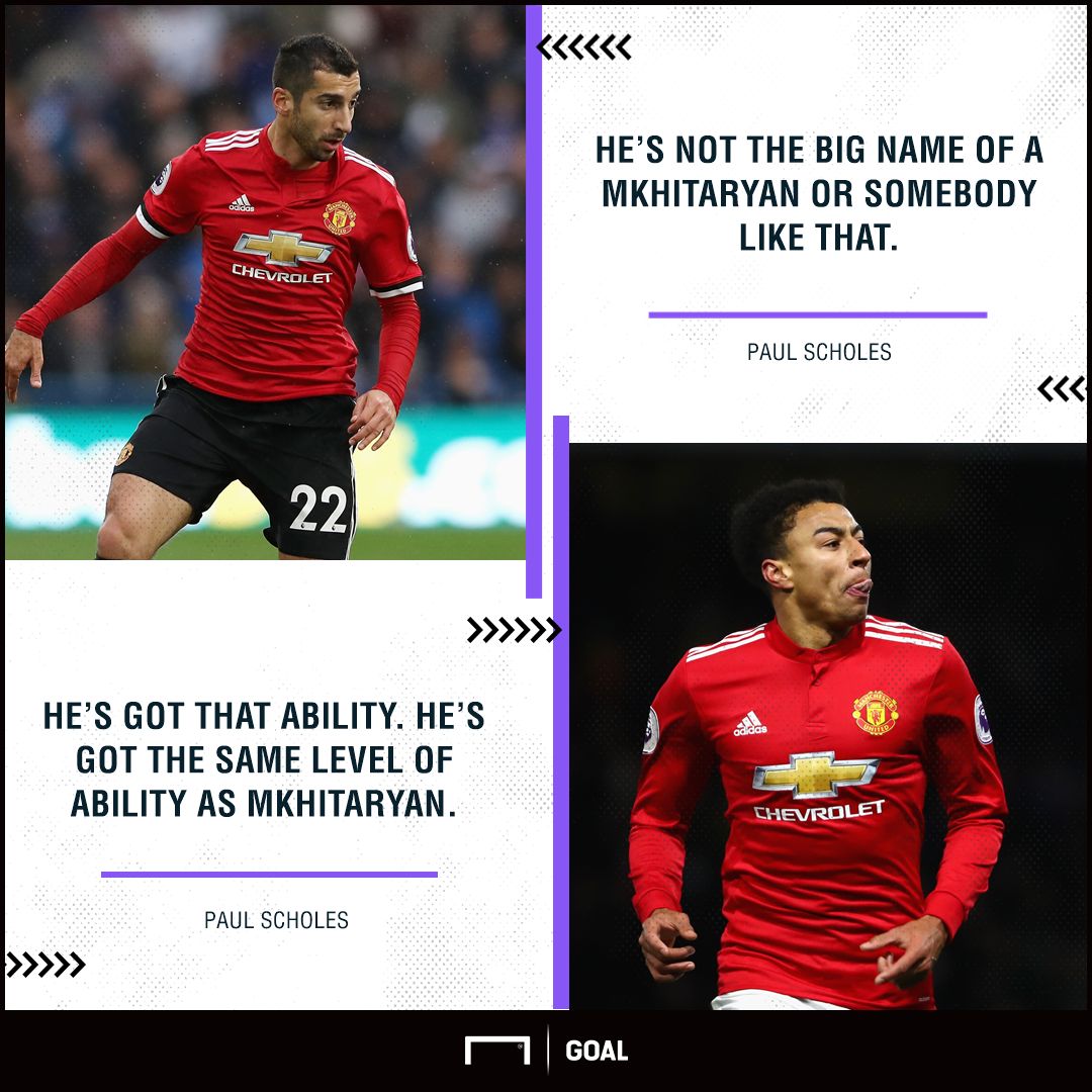 Jesse Lingard as good as Henrikh Mkhitaryan Paul Scholes