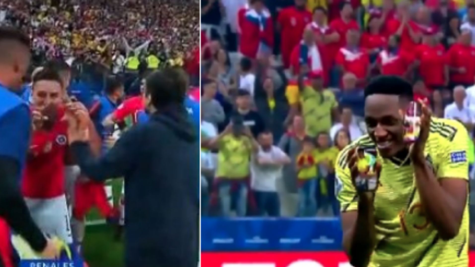 280619 Chile Colombia Yerry Mina Erick Pulgar