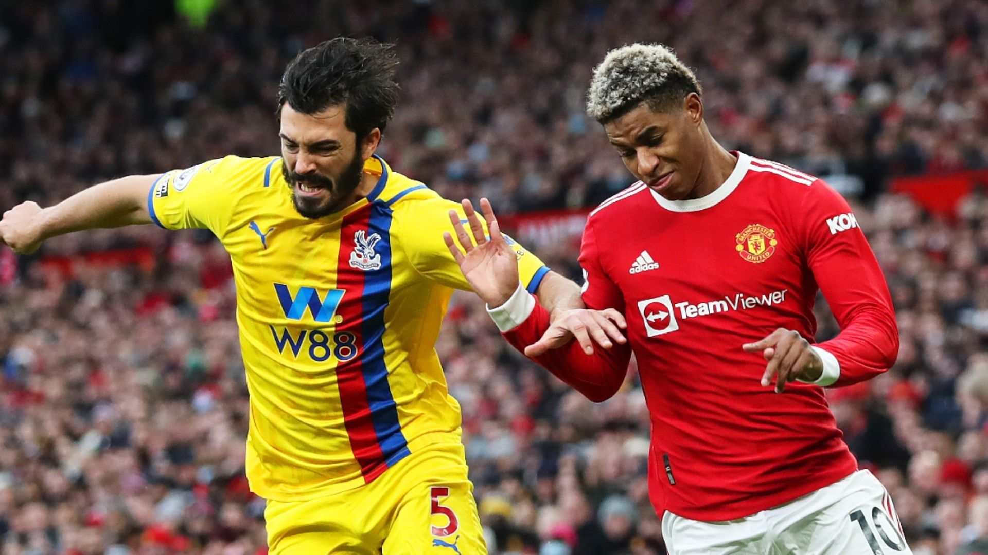 James Tomkins Marcus Rashford Crystal Palace Manchester United 2021-22