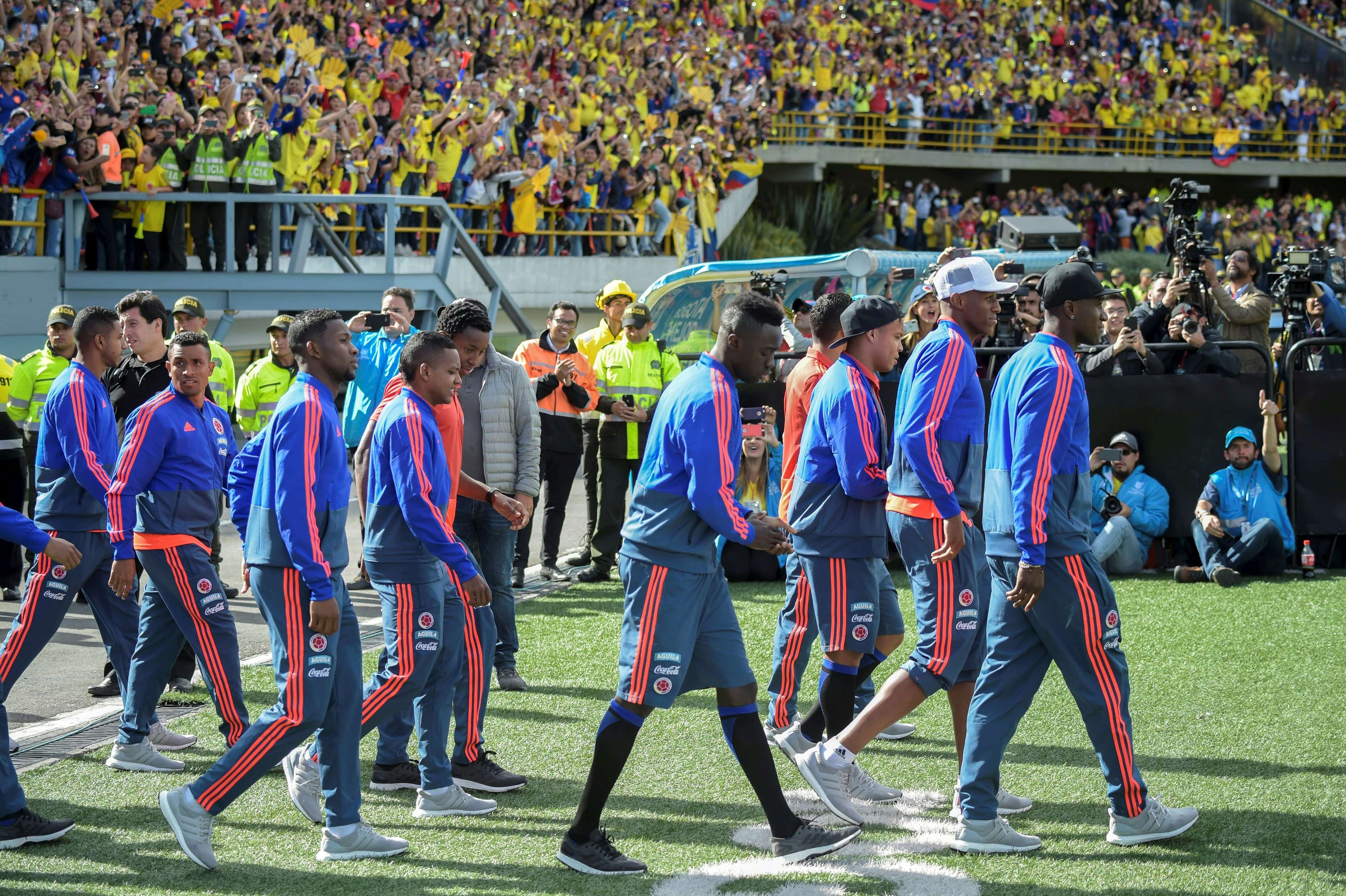 Colombia players arrived home