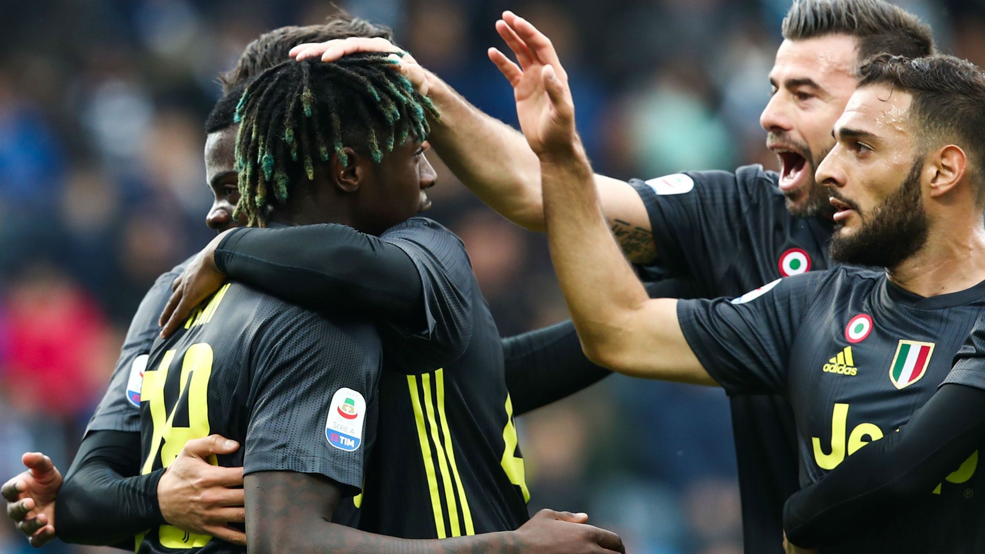 Kean celebrating SPAL Juventus Serie A