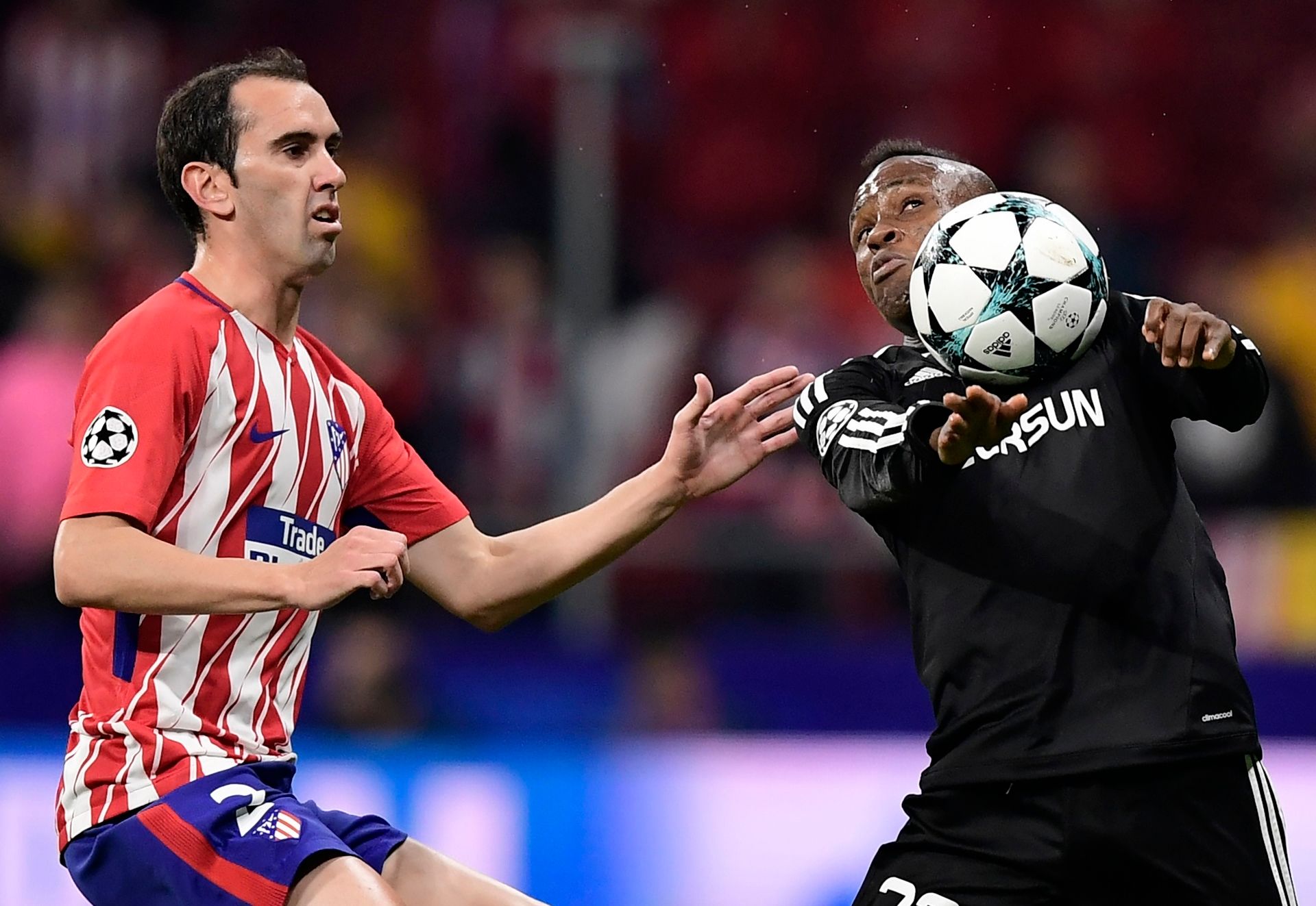 Diego Godin Donald Guerrier Atletico de Madrid Qarabag UCL 31102017