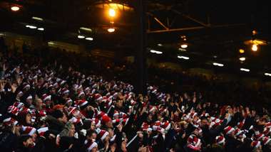 Christmas football fans