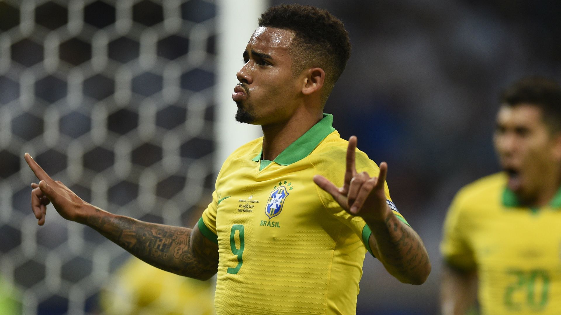 Gabriel Jesus festejo Brazil Argentina Copa America 02072019