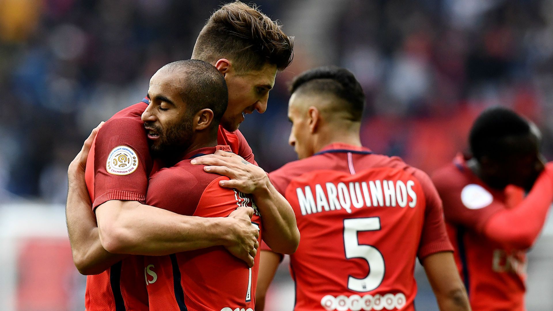 Lucas Moura Thomas Meunier PSG Bastia Ligue 1 06052017