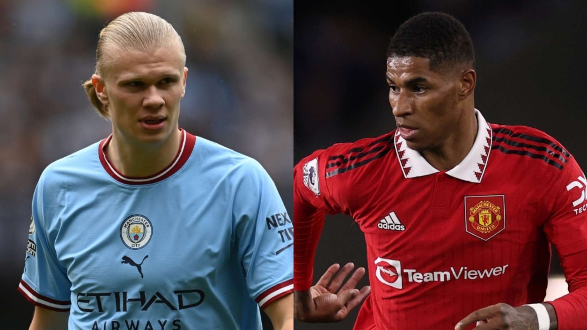 Erling Haaland Man City Marcus Rashford Man United