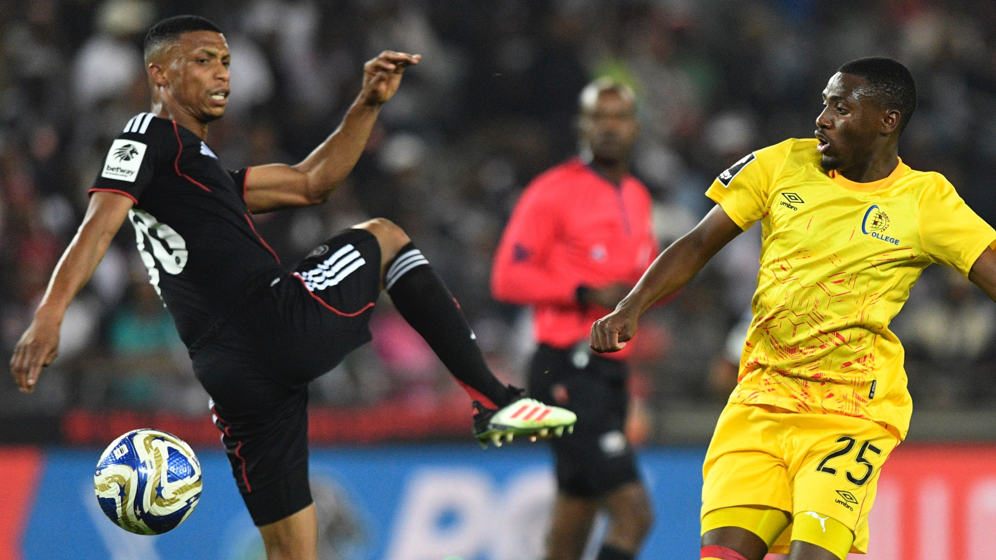 Sihle Nduli of Orlando Pirates and Siyabulela Mabele of Orbit College