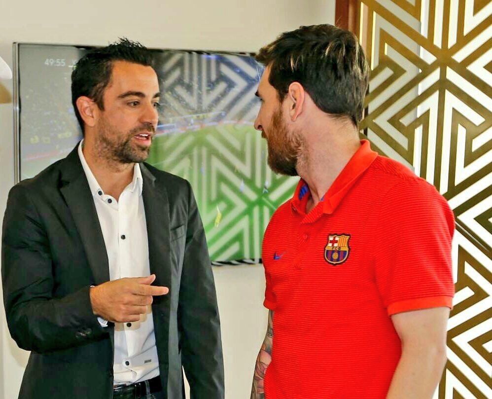 Xavi Hernandez meets Messi in Doha - 13/12/2016