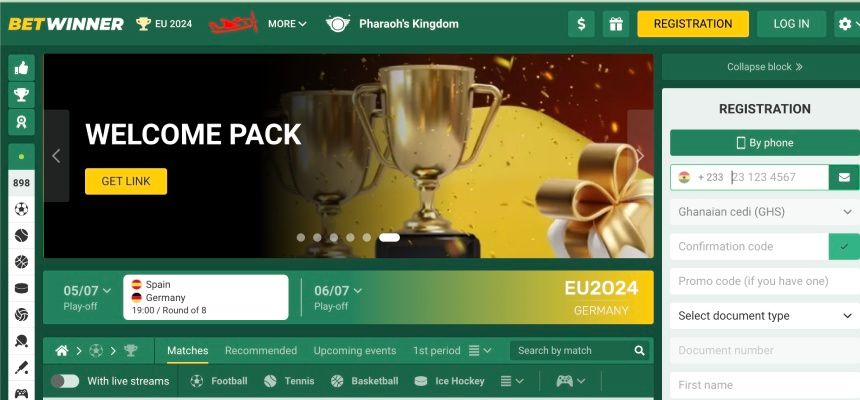 BetWinner Homepage