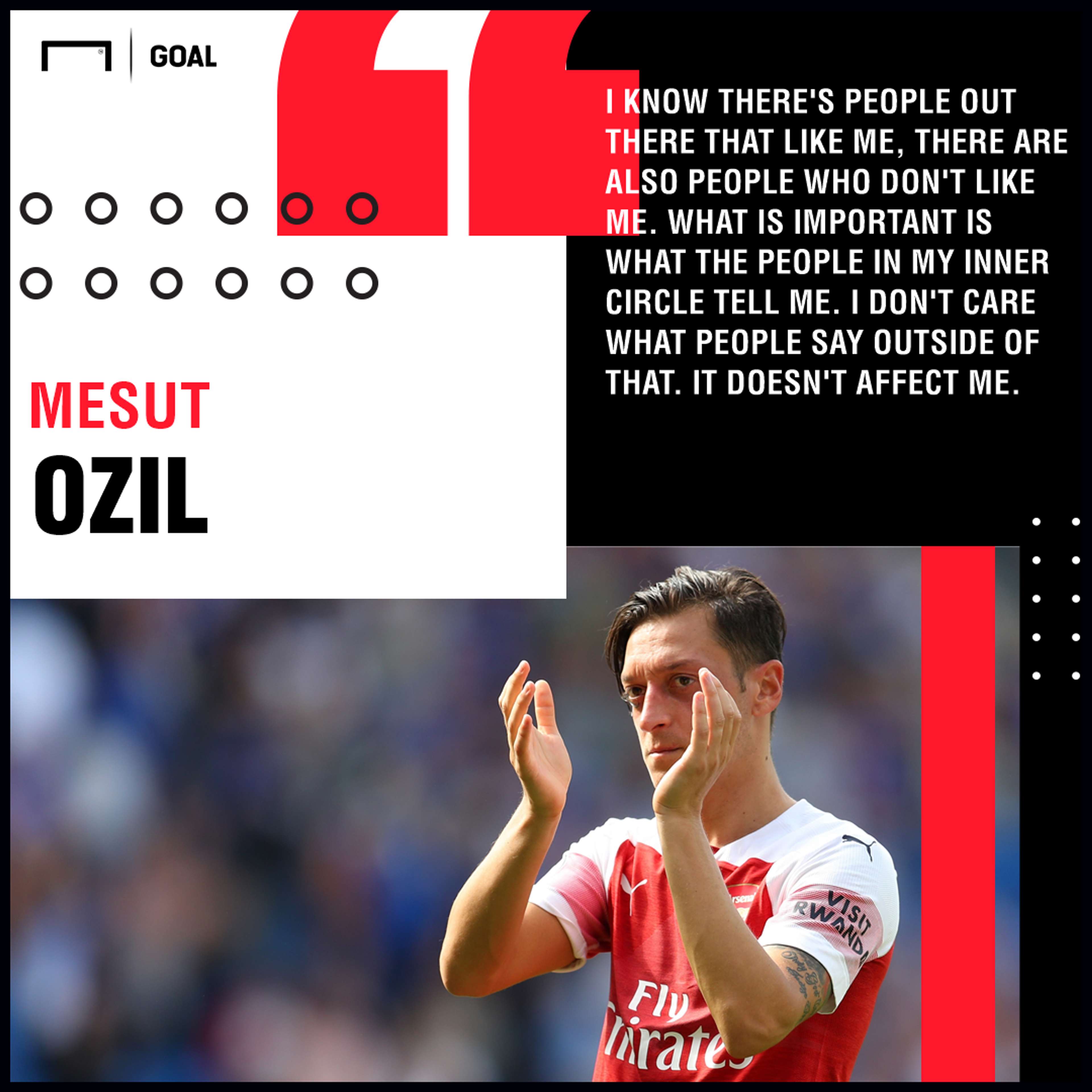 Mesut Ozil Arsenal don't care about critics