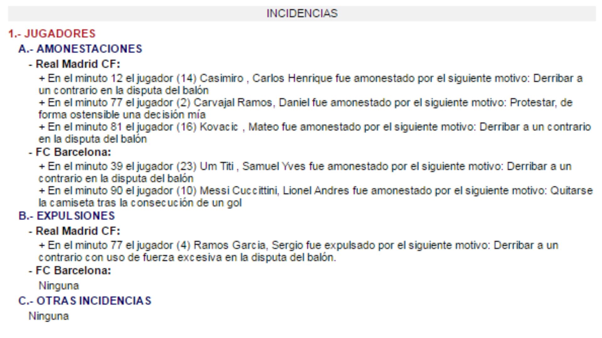 Acta Real Madrid Barcelona