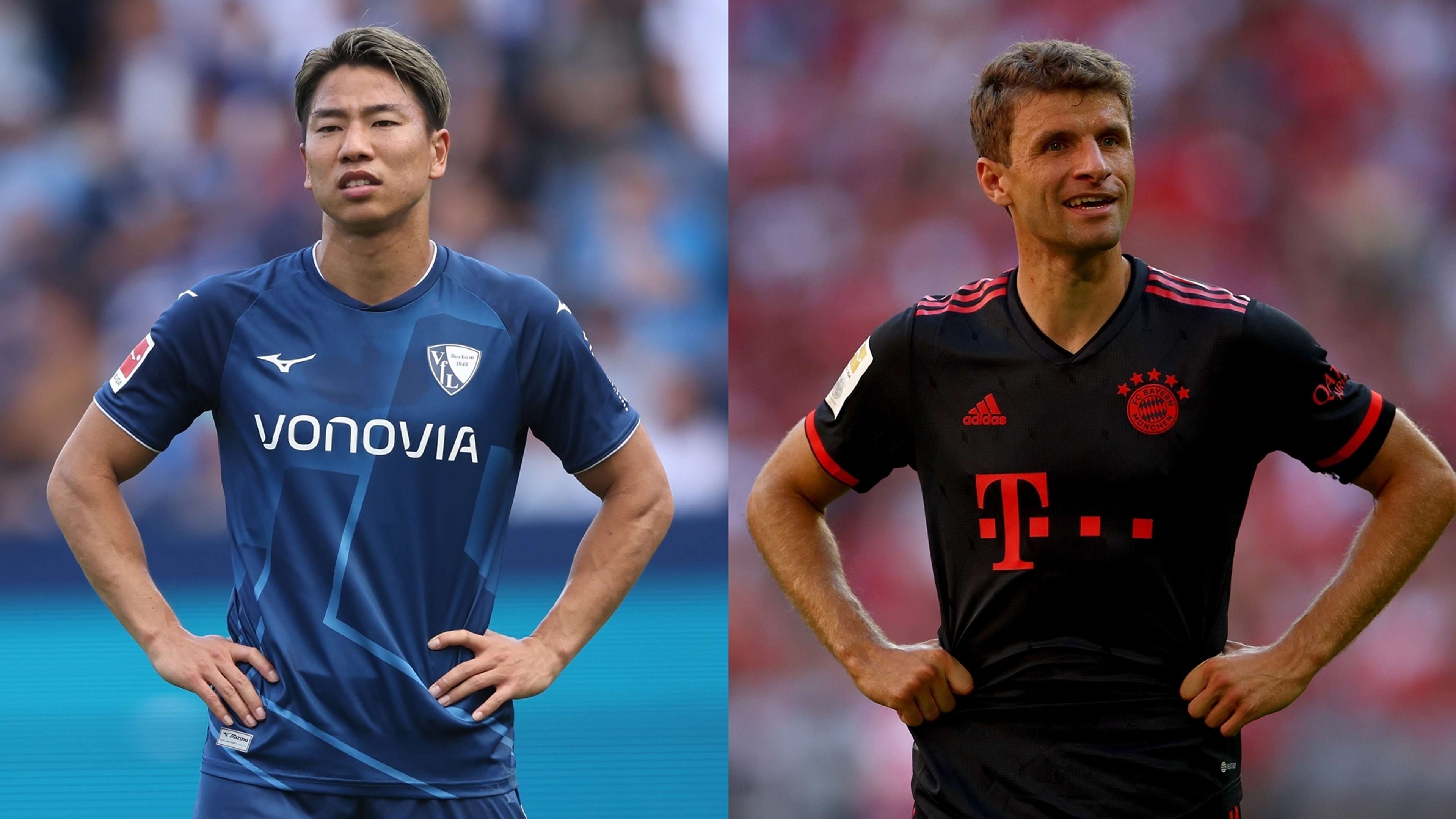 Takuma Asano_Bochum vs Thomas Mueller_Bayern Munchen
