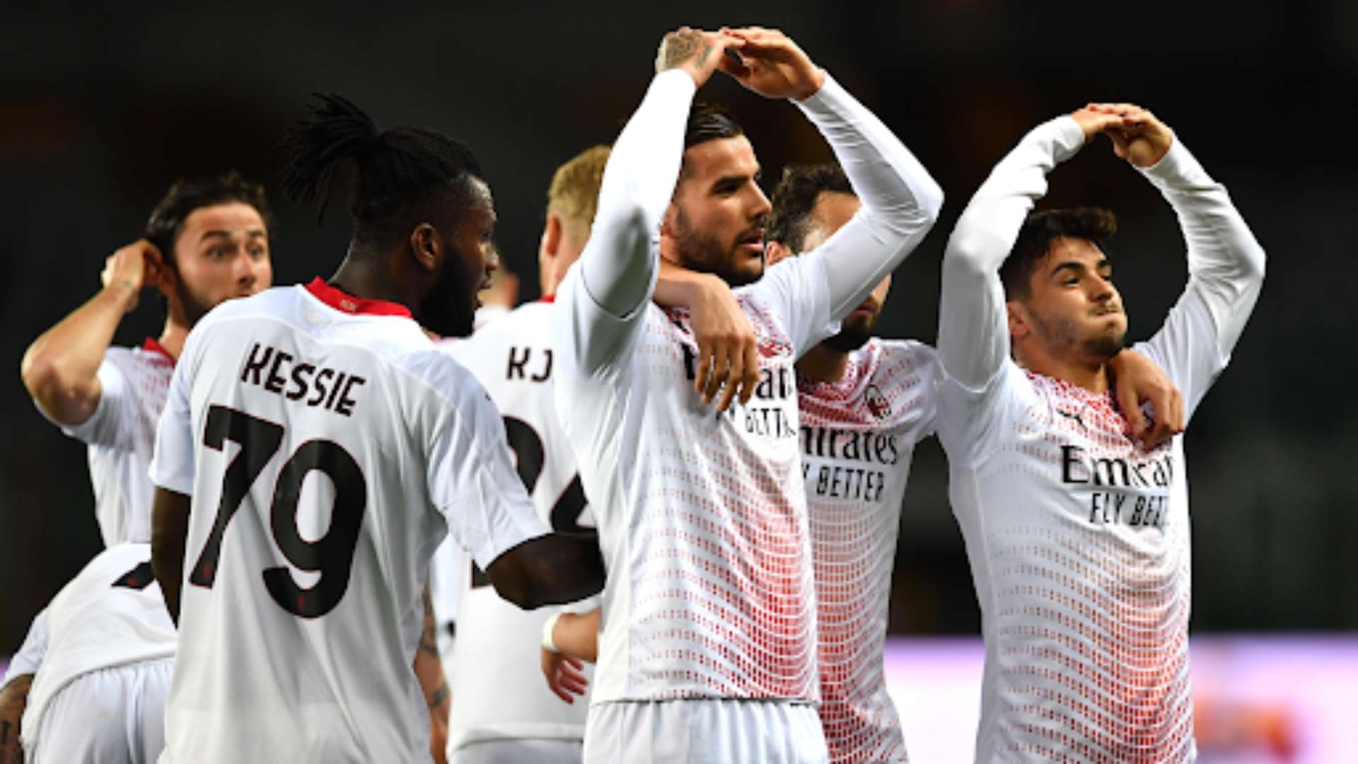 Theo Hernandez Torino Milan celebrating Serie A